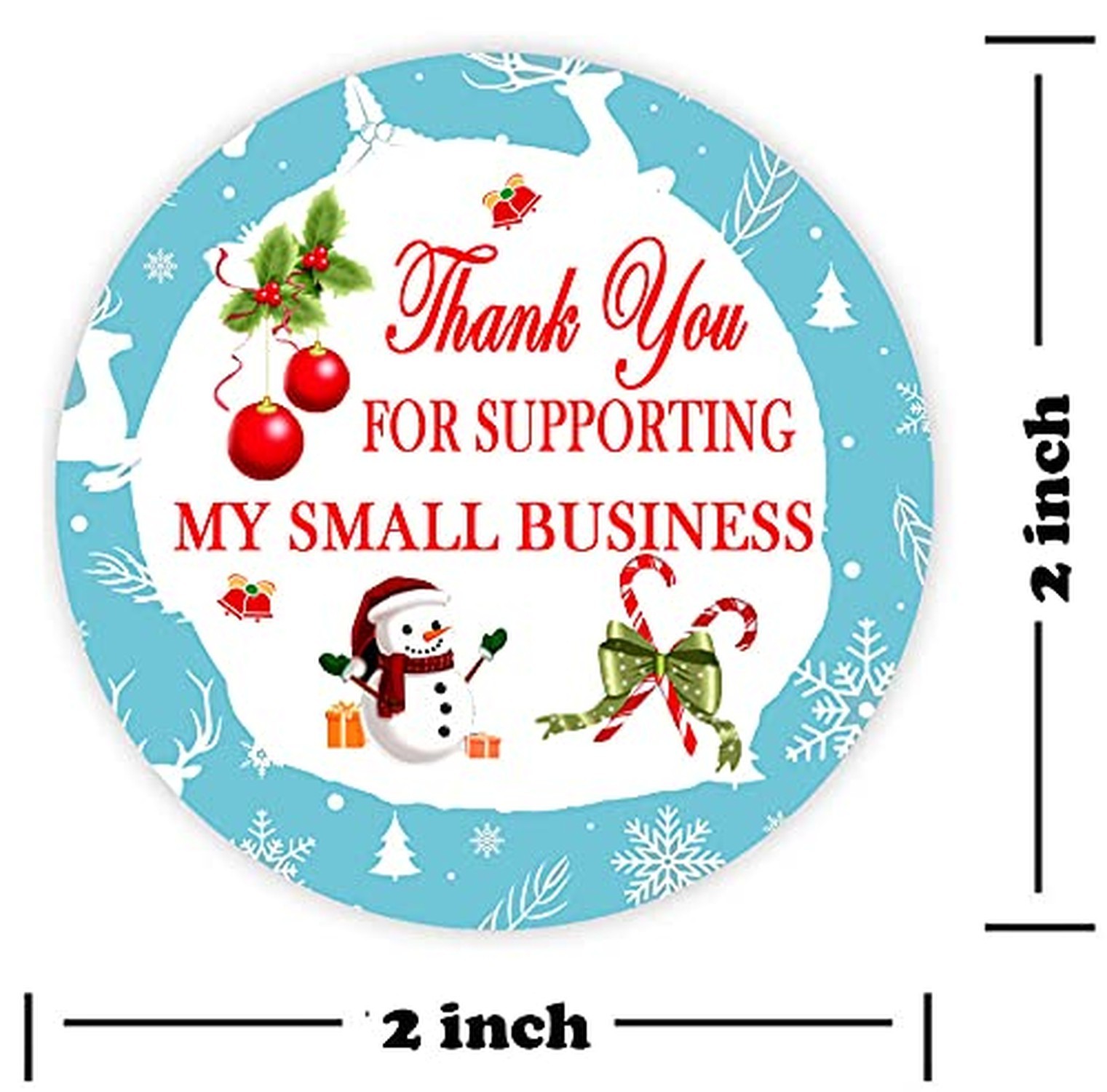 Happy New Year Sticker Labels,2 Inch Round Thank You for Supporting My Small …
