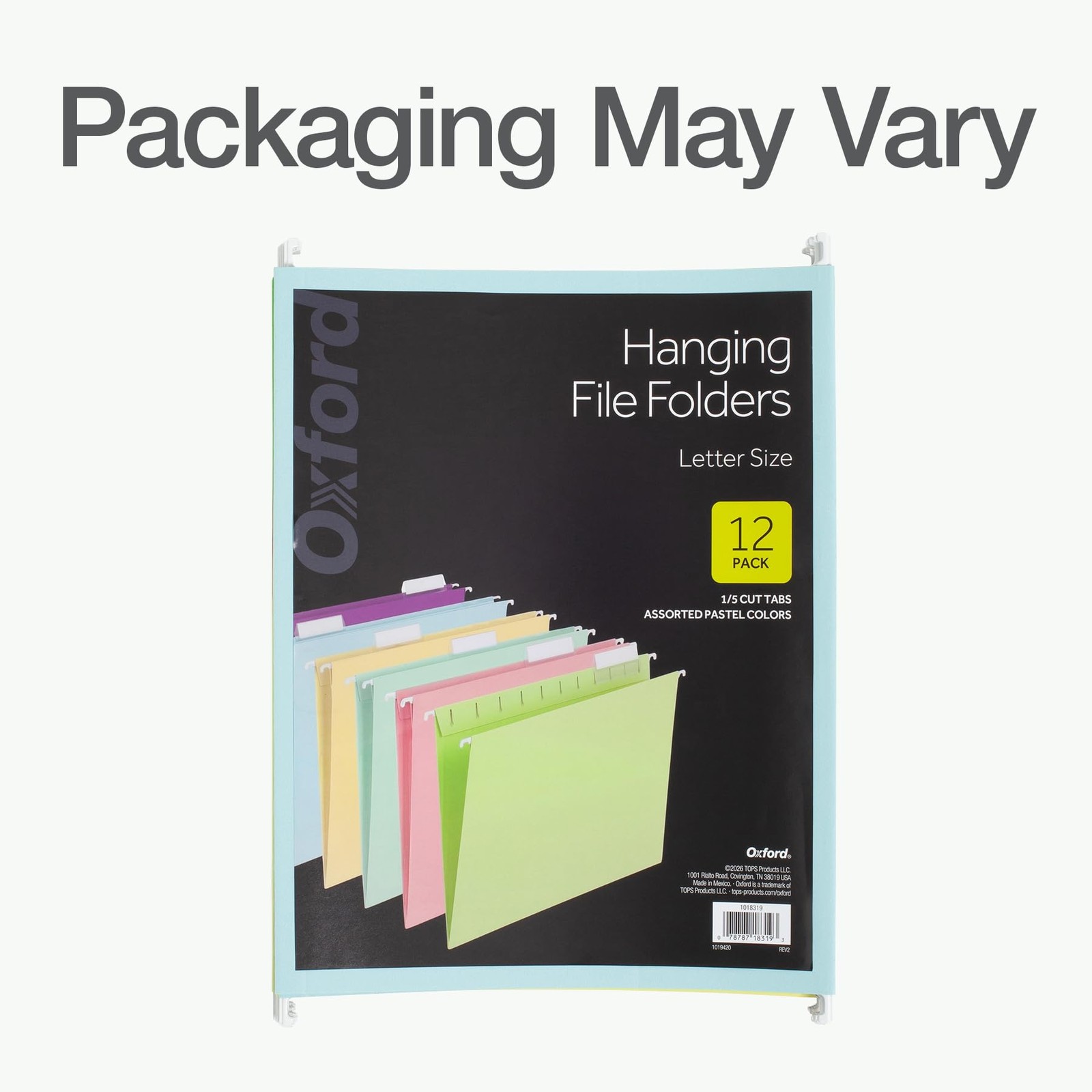 Oxford Hanging File Folders, 12 Pack, Letter Size (8.5″ x Letter, Assorted