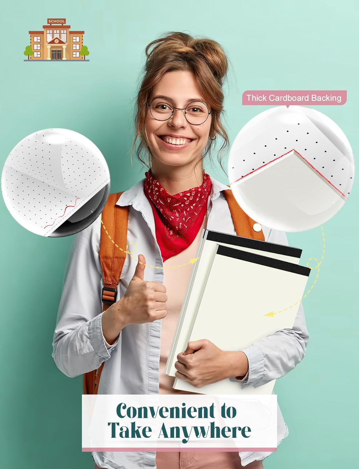 Dotted Paper 8.5 X 11, 6 Pack Dot Grid Paper Pad, 30 Sheets per Pad