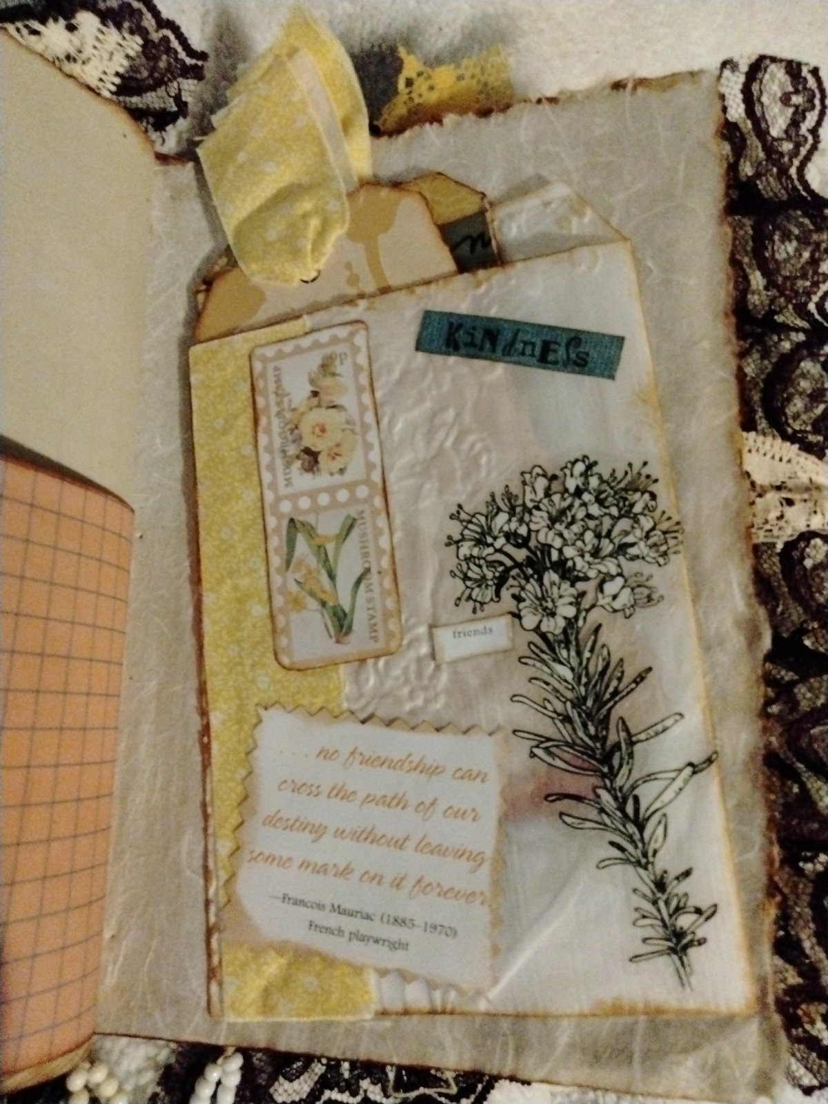 Handmade Hard Covered ” Friend ” Junk Journal