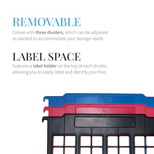 Advantus File and Folder Dividers, 3-Count, Red, Blue, and Black (50912)