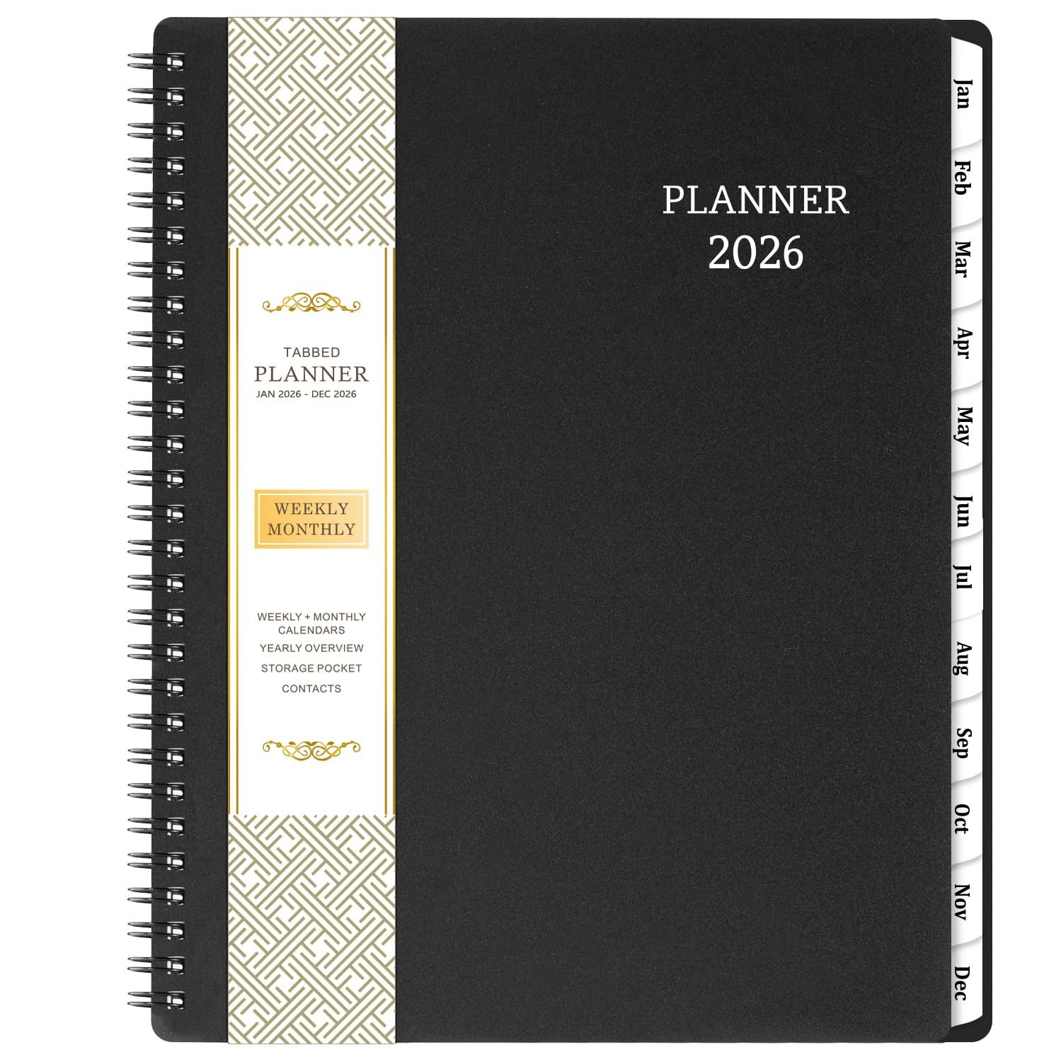 Planner 2026 Weekly & Monthly 8″ x 10″ 12 Monthly Tabs Strong Twin-Wire Binding