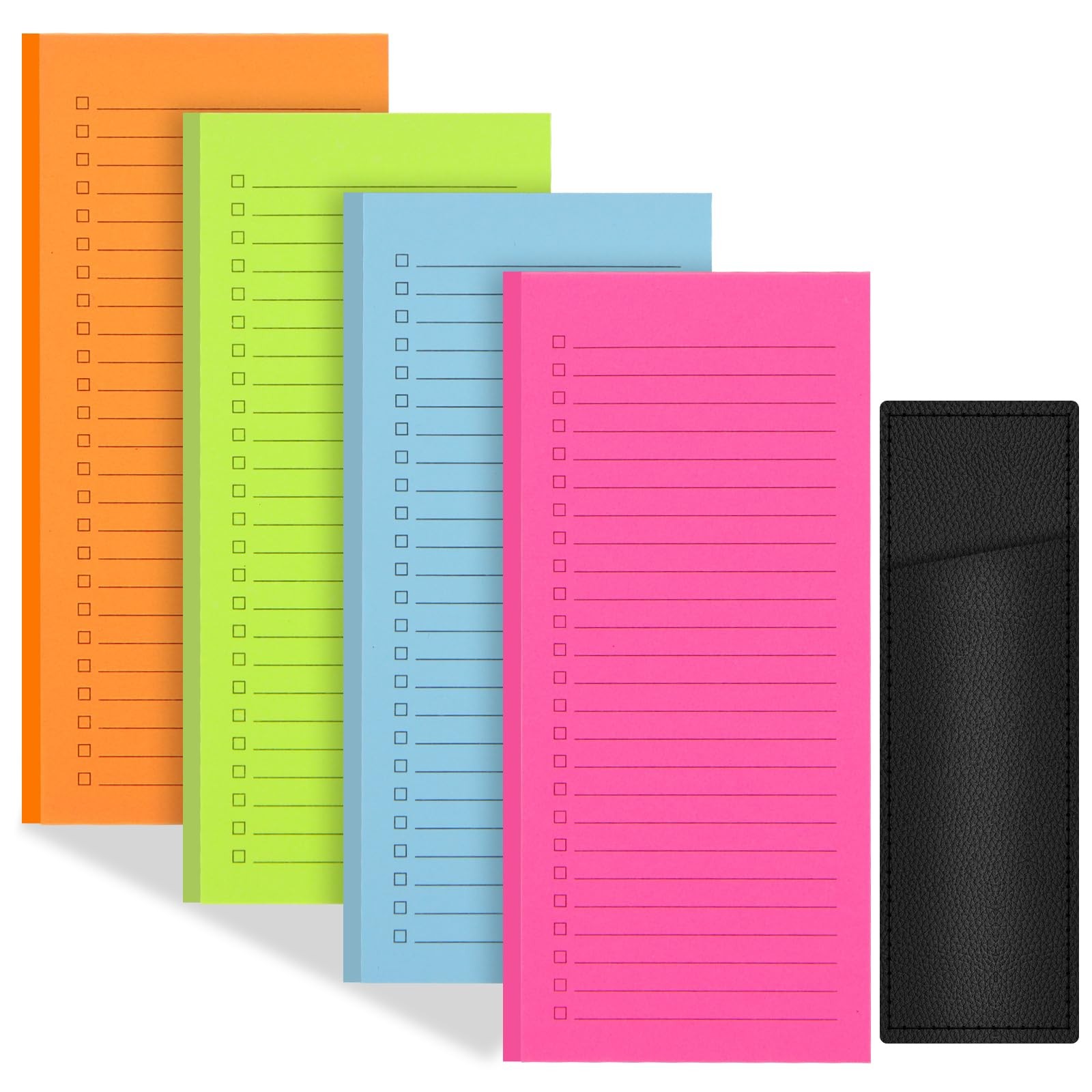 4 Pack Magnetic Notepads for Refrigerator with Pen Holder,Notepad Grocery Lis…