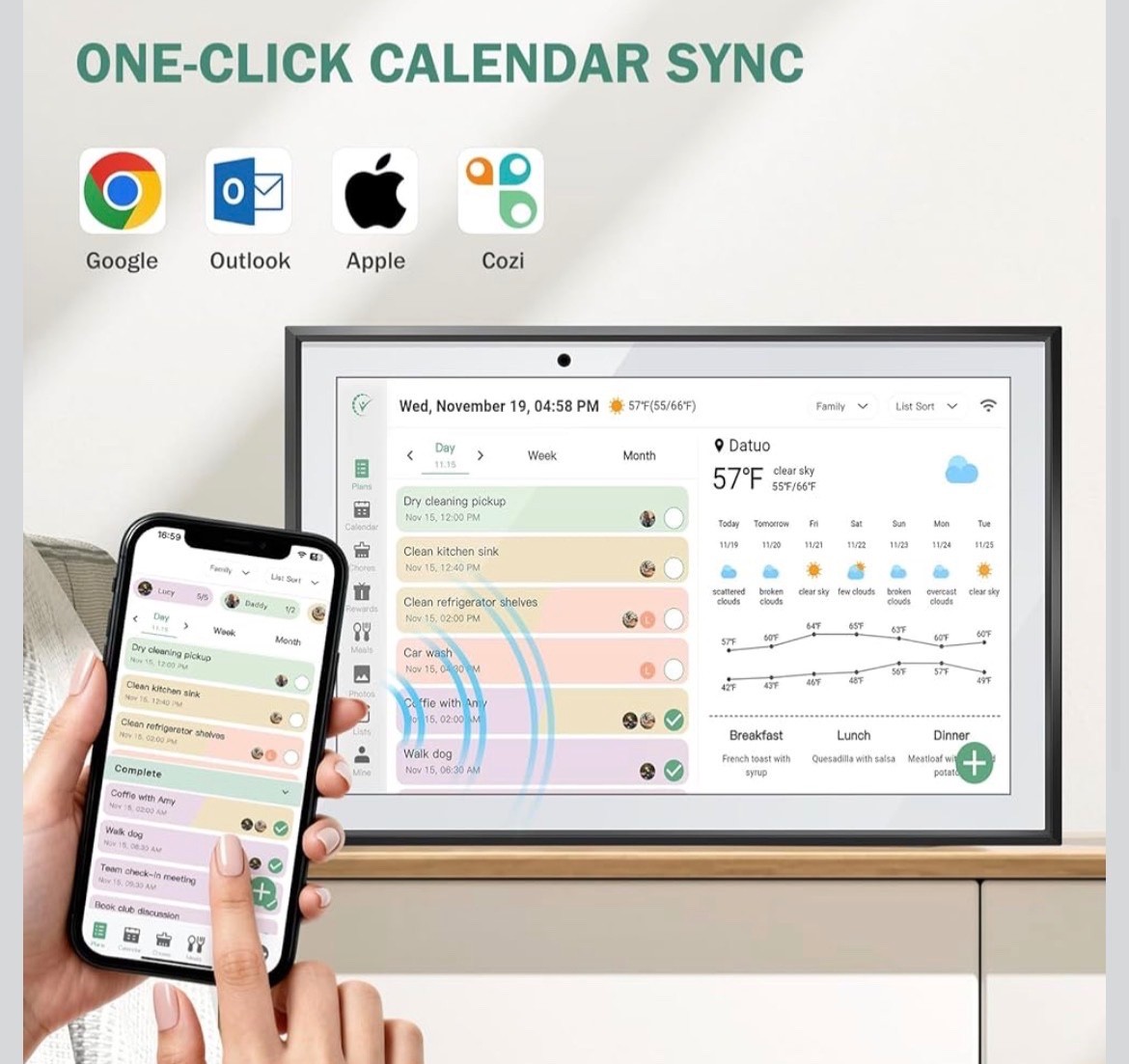 RROSKY WIfi Digital Smart Family Calendar