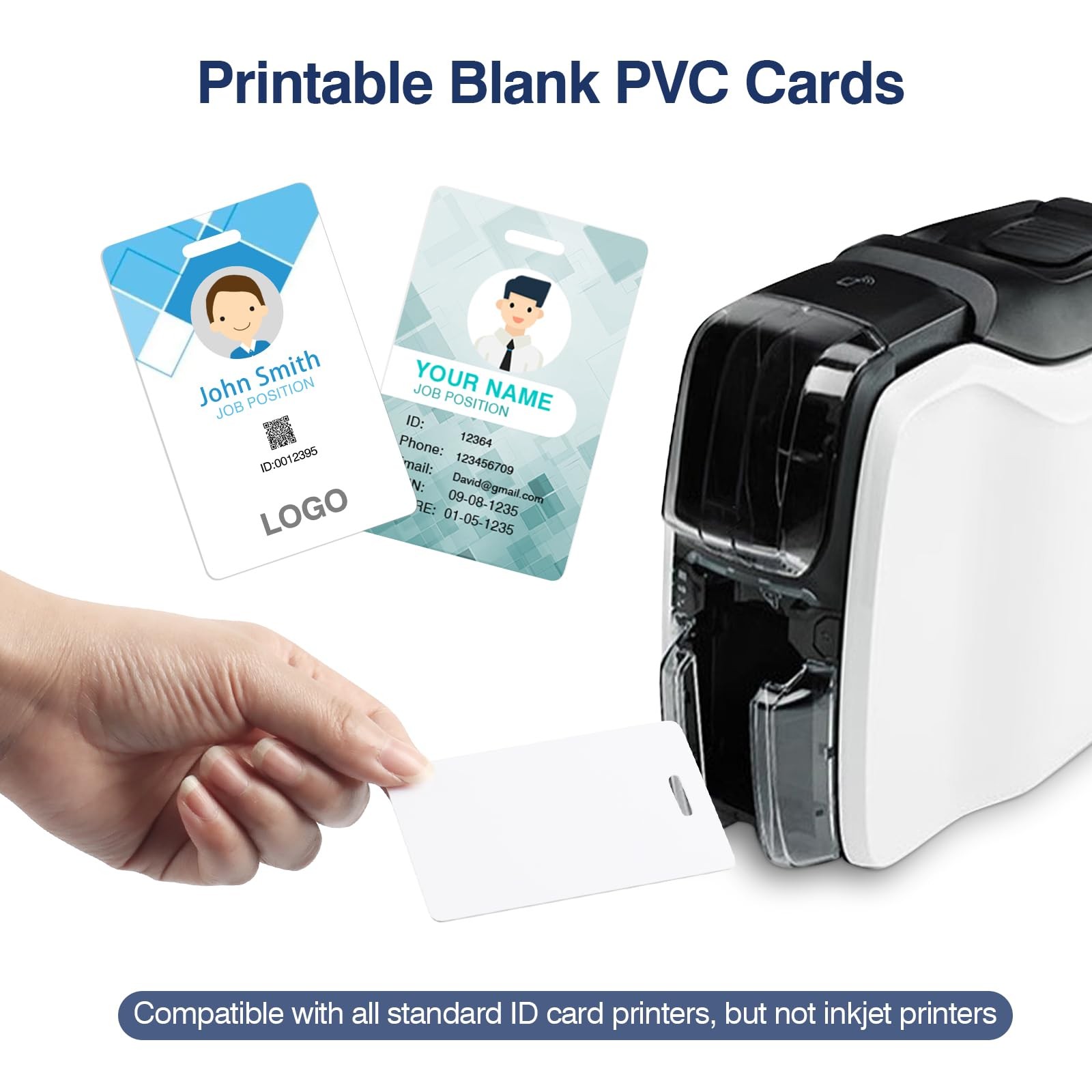 20 Pack Premium Blank PVC Cards with Slot Punch on Short Side 20pack, 20pack