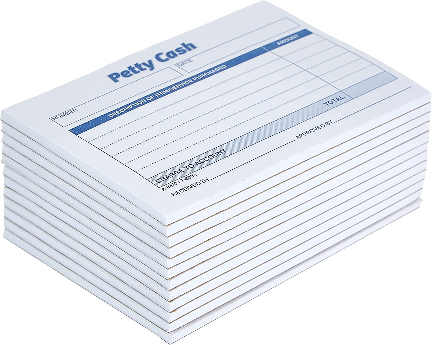 Petty Cash Receipt Pad, Carbonless 1-Part Book, 5 X 3.5 Inches, 50 Copies per Pa