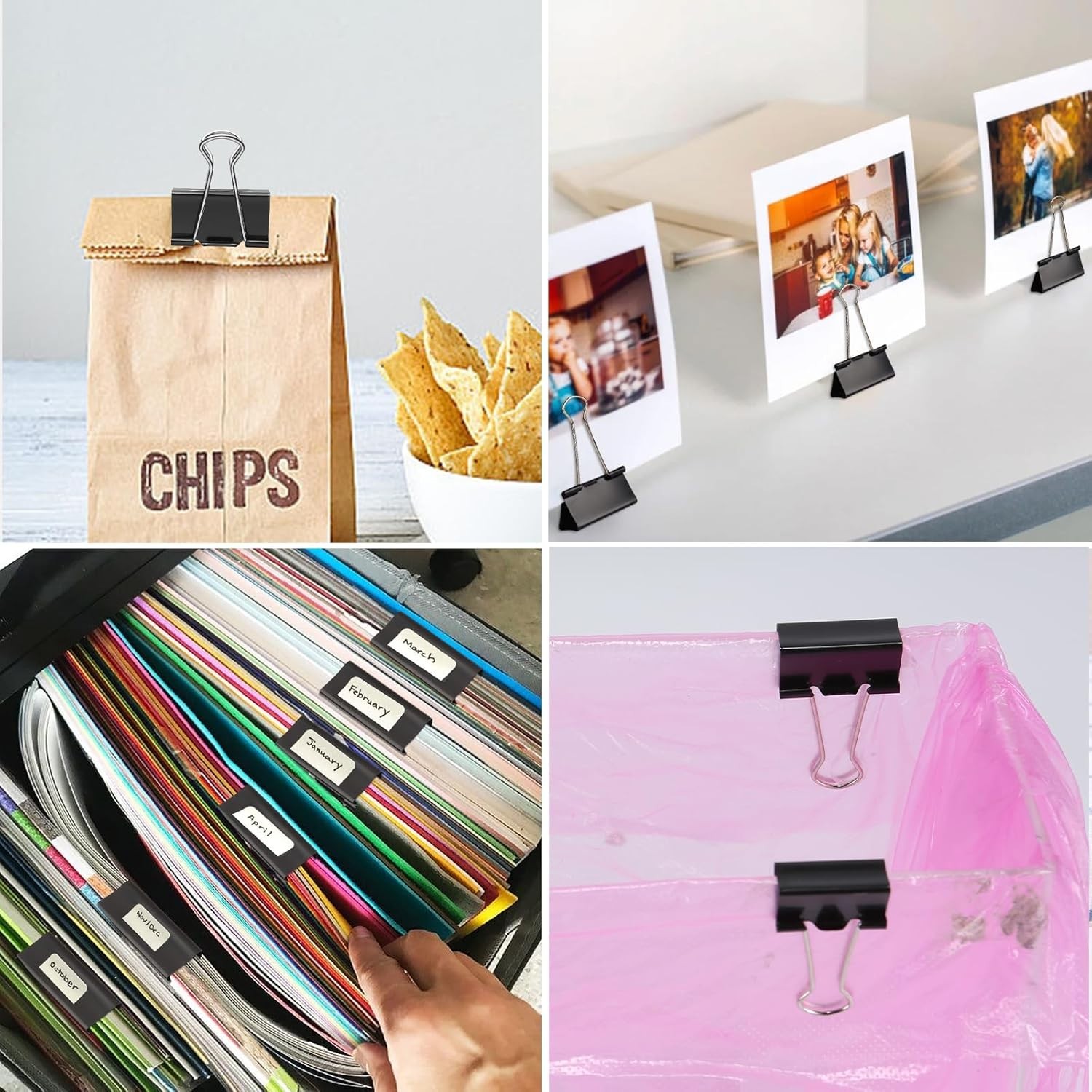 Extra Large Binder Clips – 2 Inch, 40 Pcs Durable Tempered Steel Office Supplies
