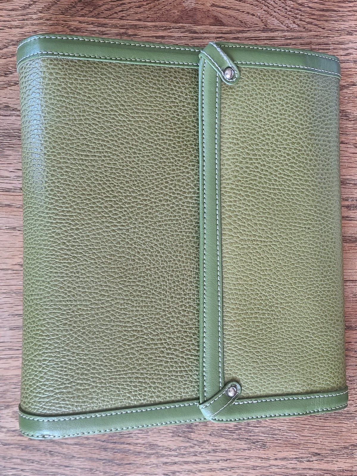 Franklin Covey ~ Green Classic Leather 7 Ring Planner ~ Excellent Pre-Owned