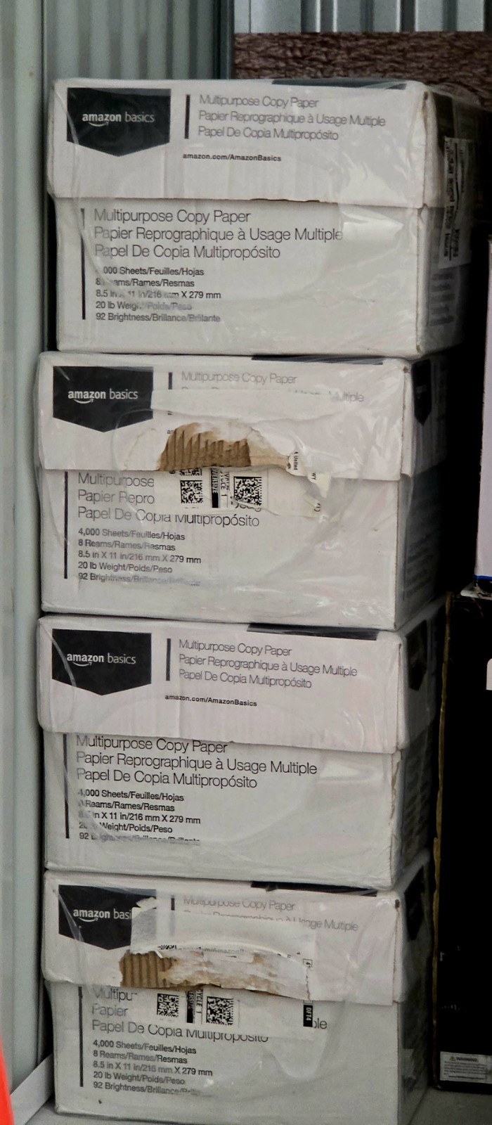 Amazon Basics Multipurpose Copy Printer Paper, 20 lb, 8.5 x 11 Inches, 5 Reams (
