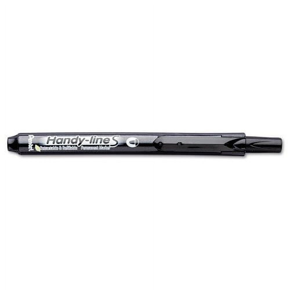 NEW 2-PK Pentel Handy-line S Retractable Refillable Permanent Marker BLACK Fine