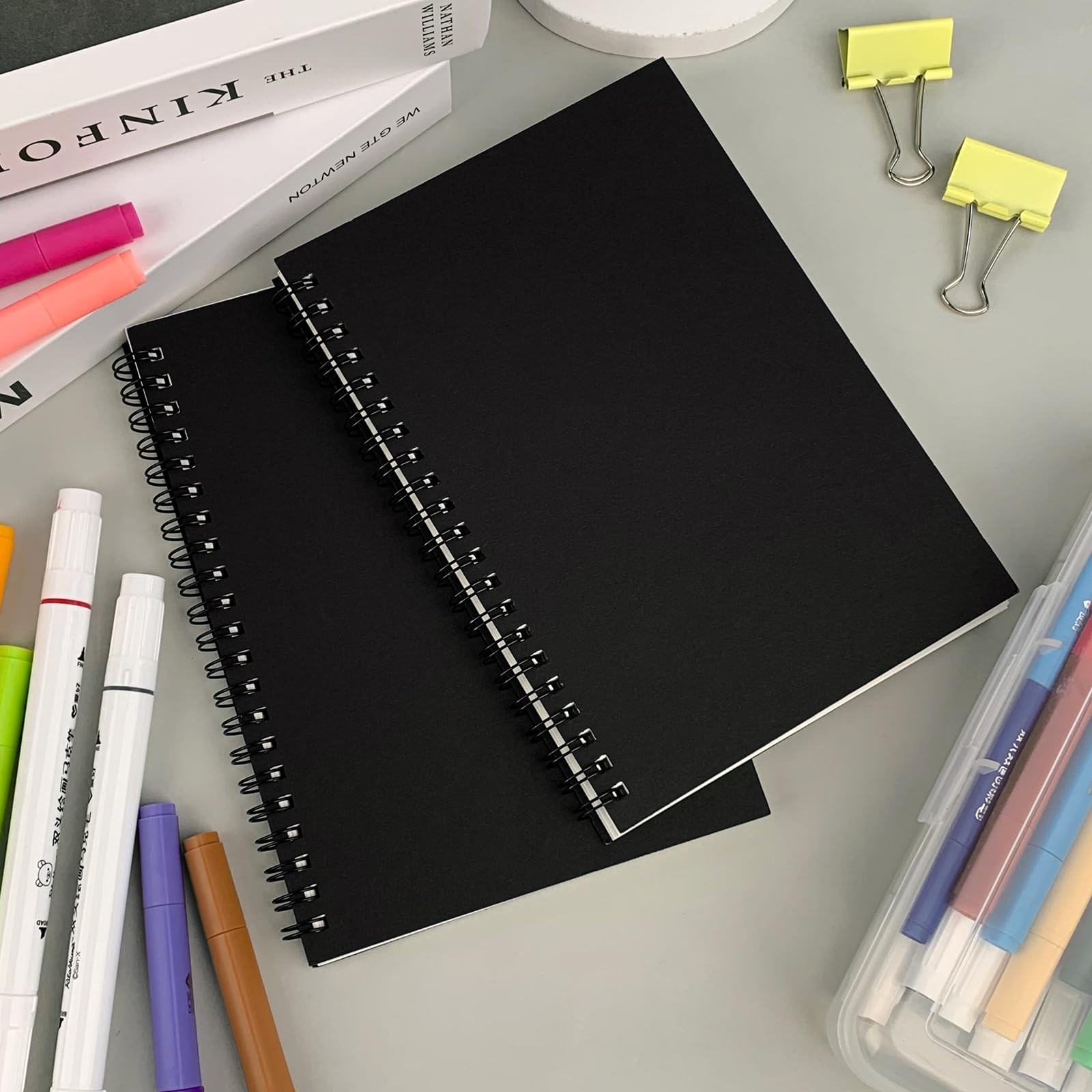 Blank Spiral Notebook 2-Pack, Soft Cover Sketch book 100 Pages / 50 Sheets, New