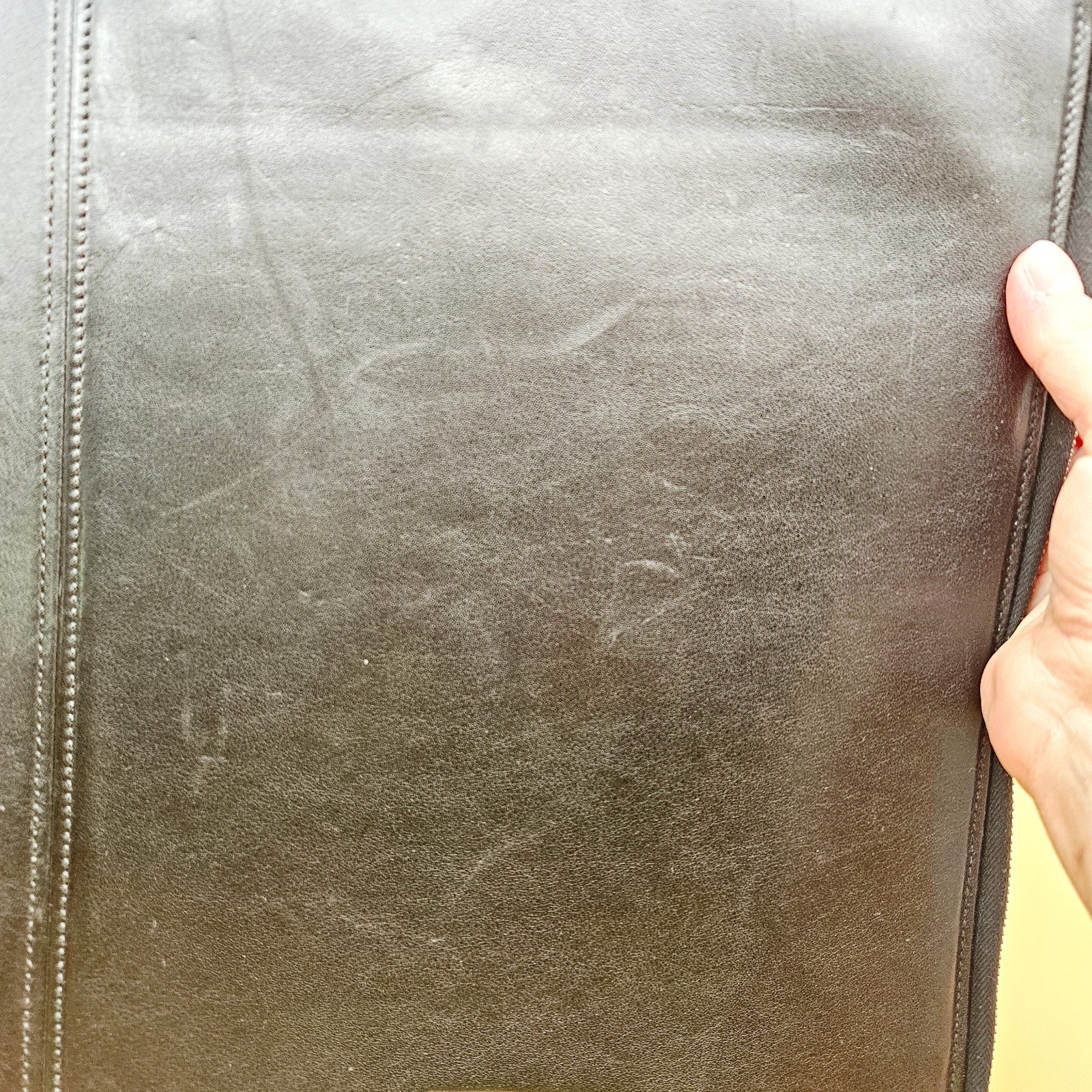 Coach Portfolio Black Leather Zip Around Document Organizer 10.5″x13″ Unisex VTG