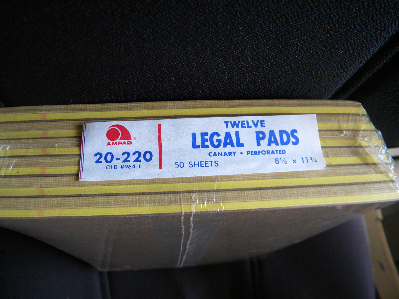 Ampad 20-220 OLD #964-L Legal Pads 8 1/2 x 11 3/4 Canary 50ea-600 Sheets 12 Pads