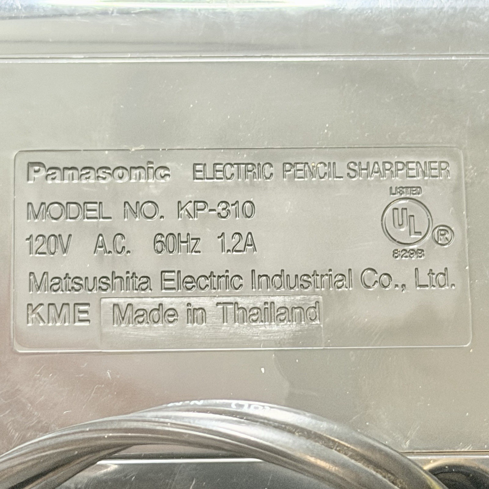 Panasonic Electric Pencil Sharpener With Auto Stop KP-310 Black