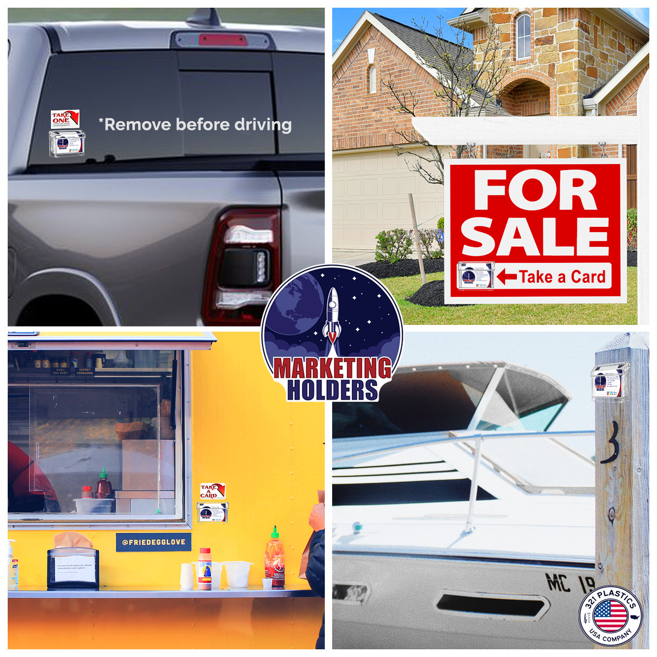 Grab A Card Outdoor Vehicles Business Card Holder for Car Van Truck Auto Mobile