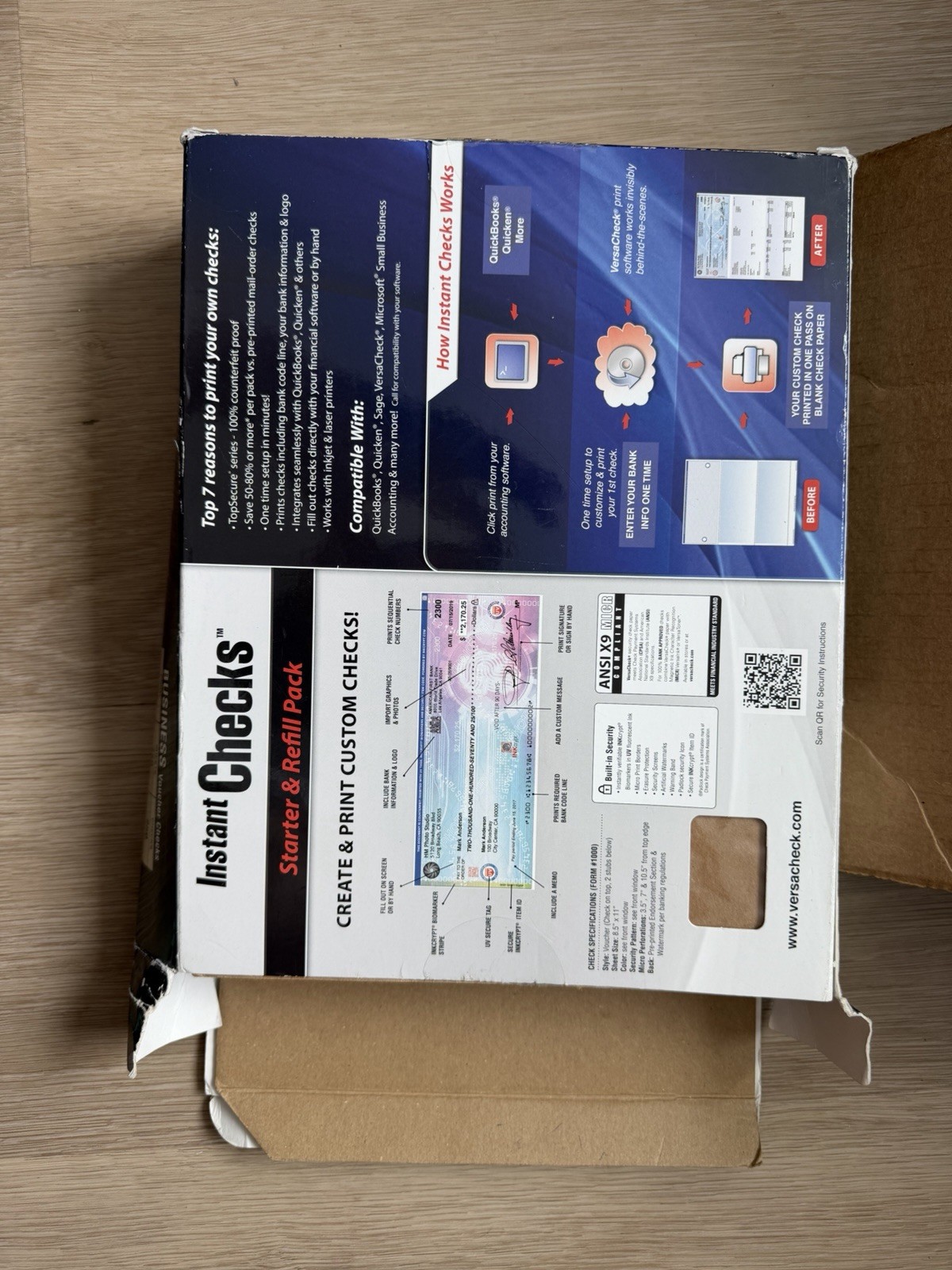 Lot of 2 VersaCheck Instant Checks TopSecure Series Open Box QuickBooks