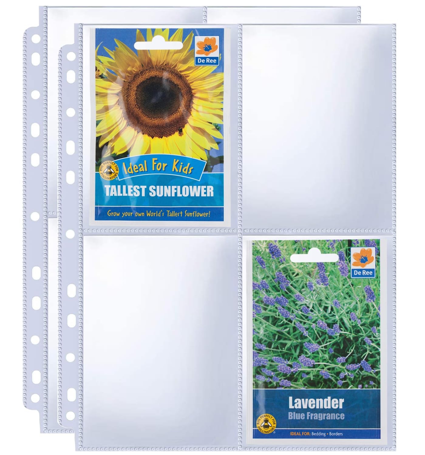 240 Pockets 3.5×5” Seed Packet Sleeves, 30 Pack Double Sided 4 Pocket Seed Organ