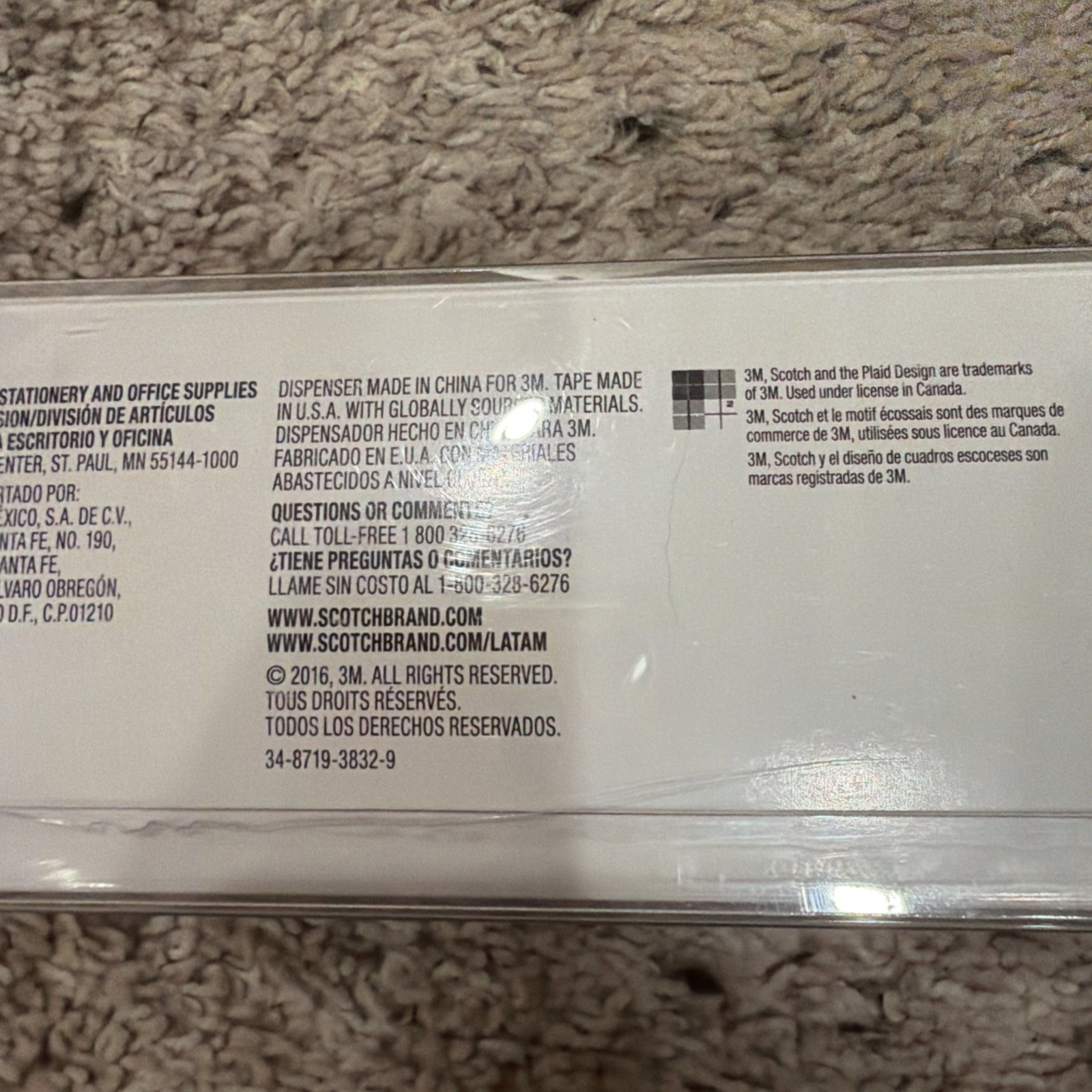“New” Scotch 3M Gold White 3/4″ Tape Dispenser 1″ Core