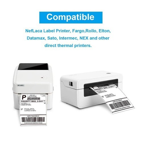 4×6 Fanfold Direct Thermal Mailing Shipping Labels Perforated for Zebra & Rollo