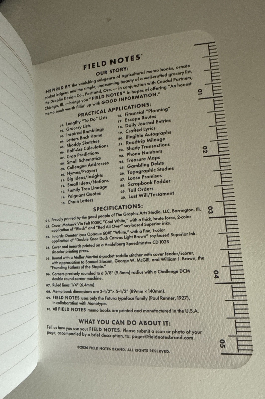 FIELD NOTES Tournament of Books 2026 Memo Book (ROOSTER) Ruled & Rare – NEW
