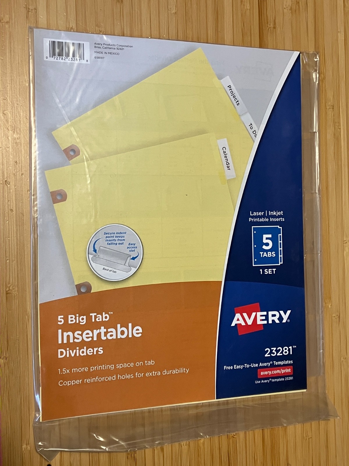 Avery 23281 Big Tab Insertable Dividers, 5 8 10 Tab 3 Ring Binder Letter Clear