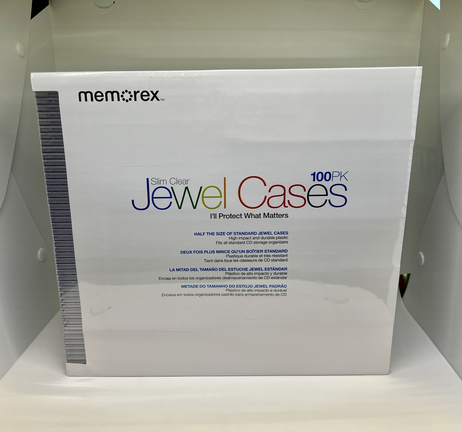 100 PCS NEW TOP QUALITY MEMOREX 5.2MM SLIM CD JEWEL CASES, CLEAR, MEMOREX-PSC16