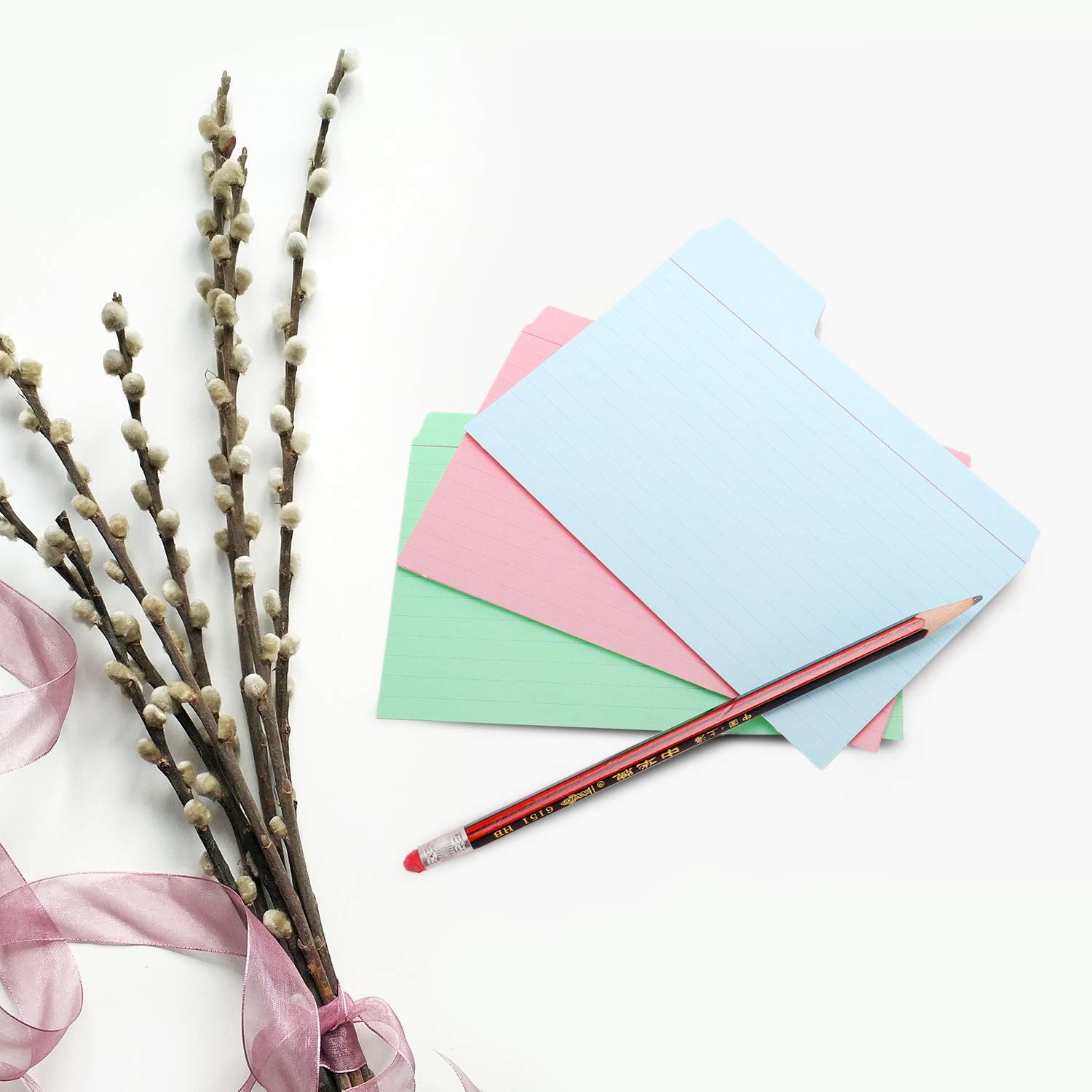 Tabbed Index Cards 4 x 6 in Assorted Colors 48 Pack