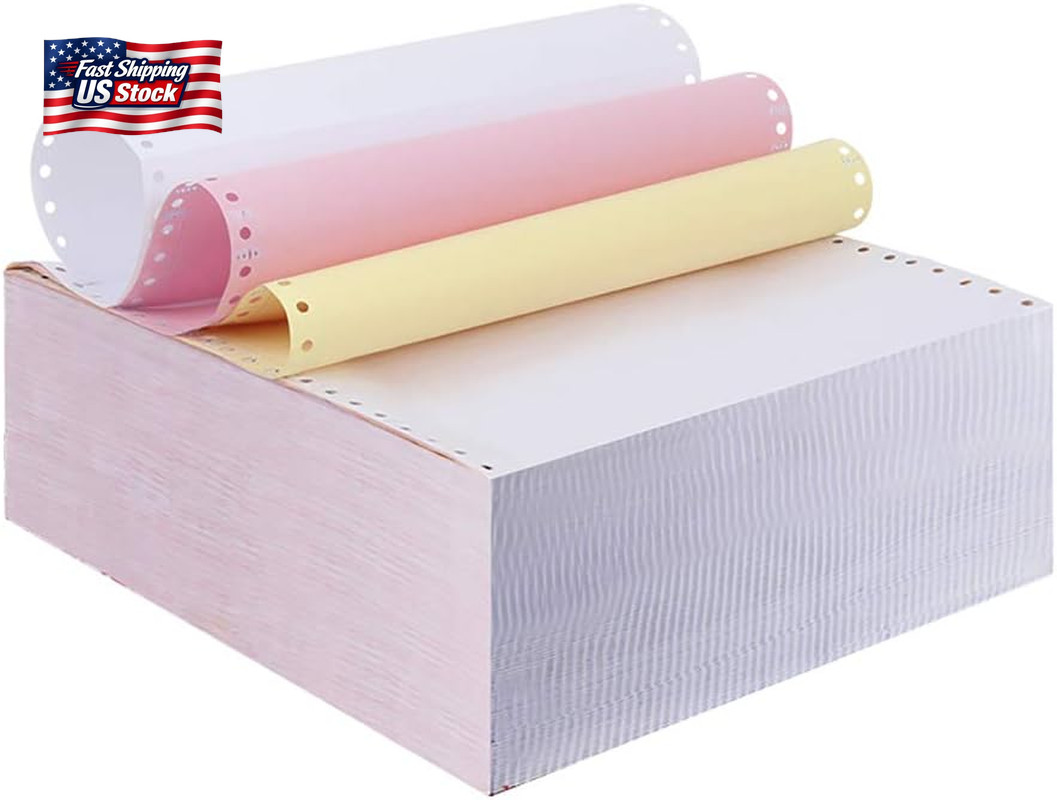 Firstzi 9-1/2 X 11 Inches Carbonless Continuous Forms Computer Paper, Printable