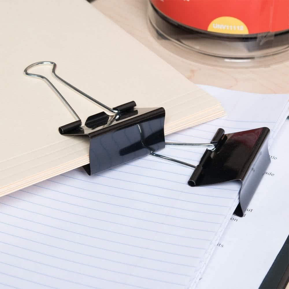 Jumbo Binder Clips 36 Pack 2 Inch Black Tempered Steel Paper Clamps