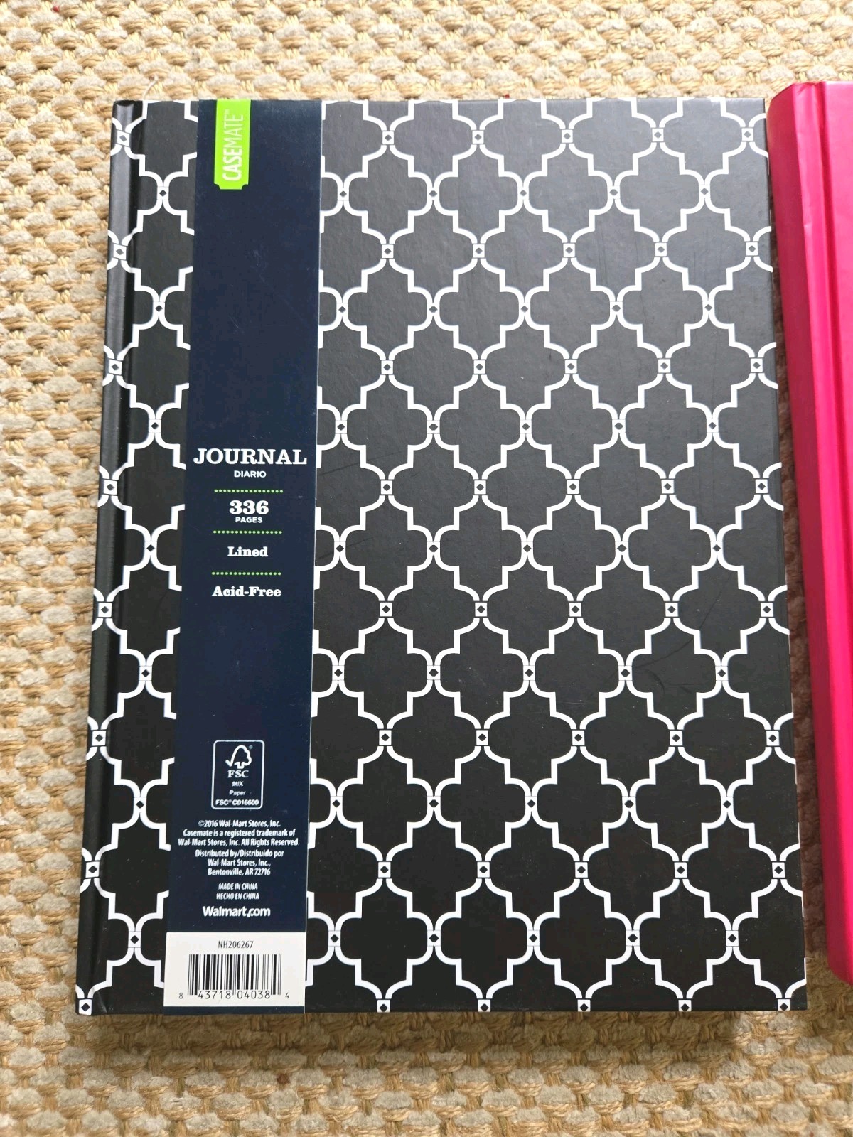 Lot of 2 Casemate Hardcover Journals 336 Lined Pages Acid Free Pink Black Set