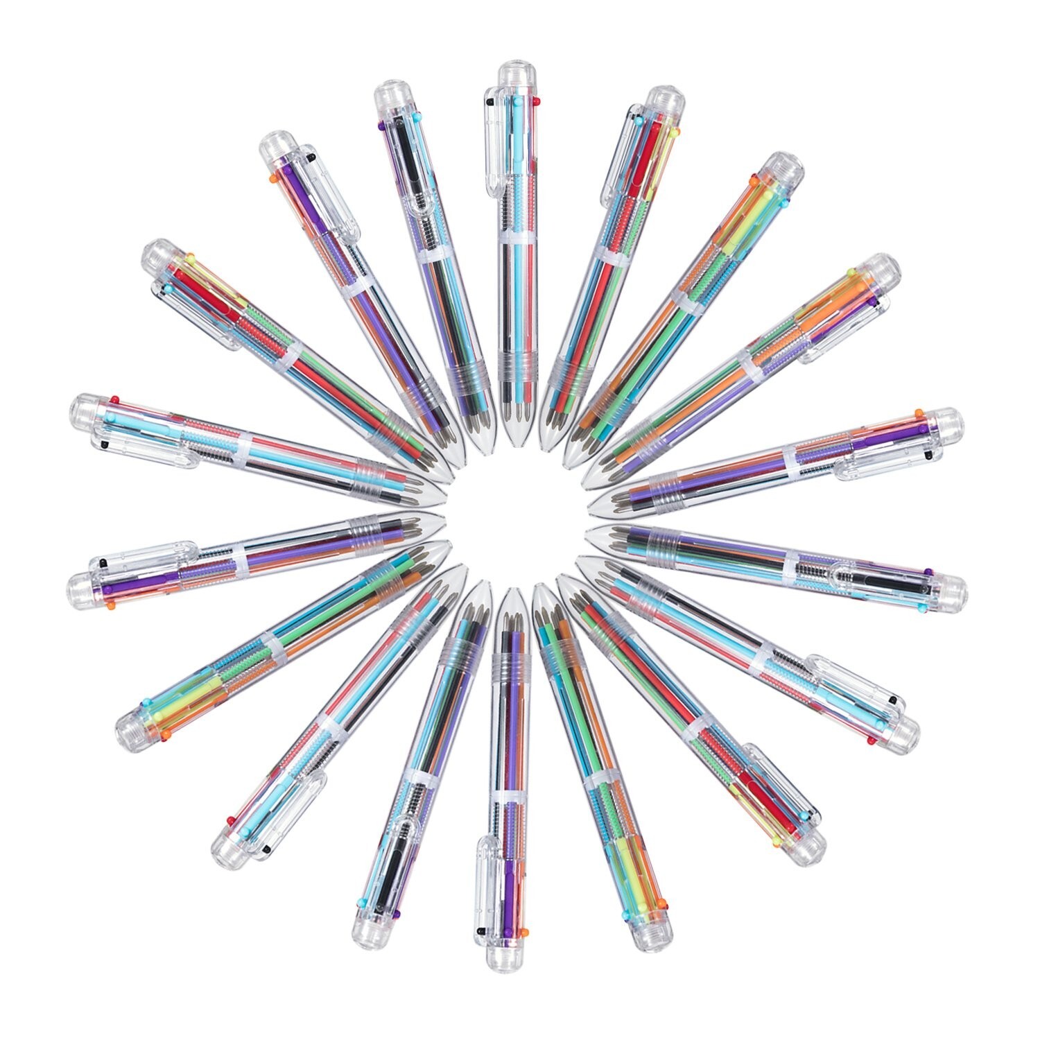 favide 22 Pack 0.5mm 6-in-1 Multicolor Ballpoint Pen,6-Color Retractable Ball…