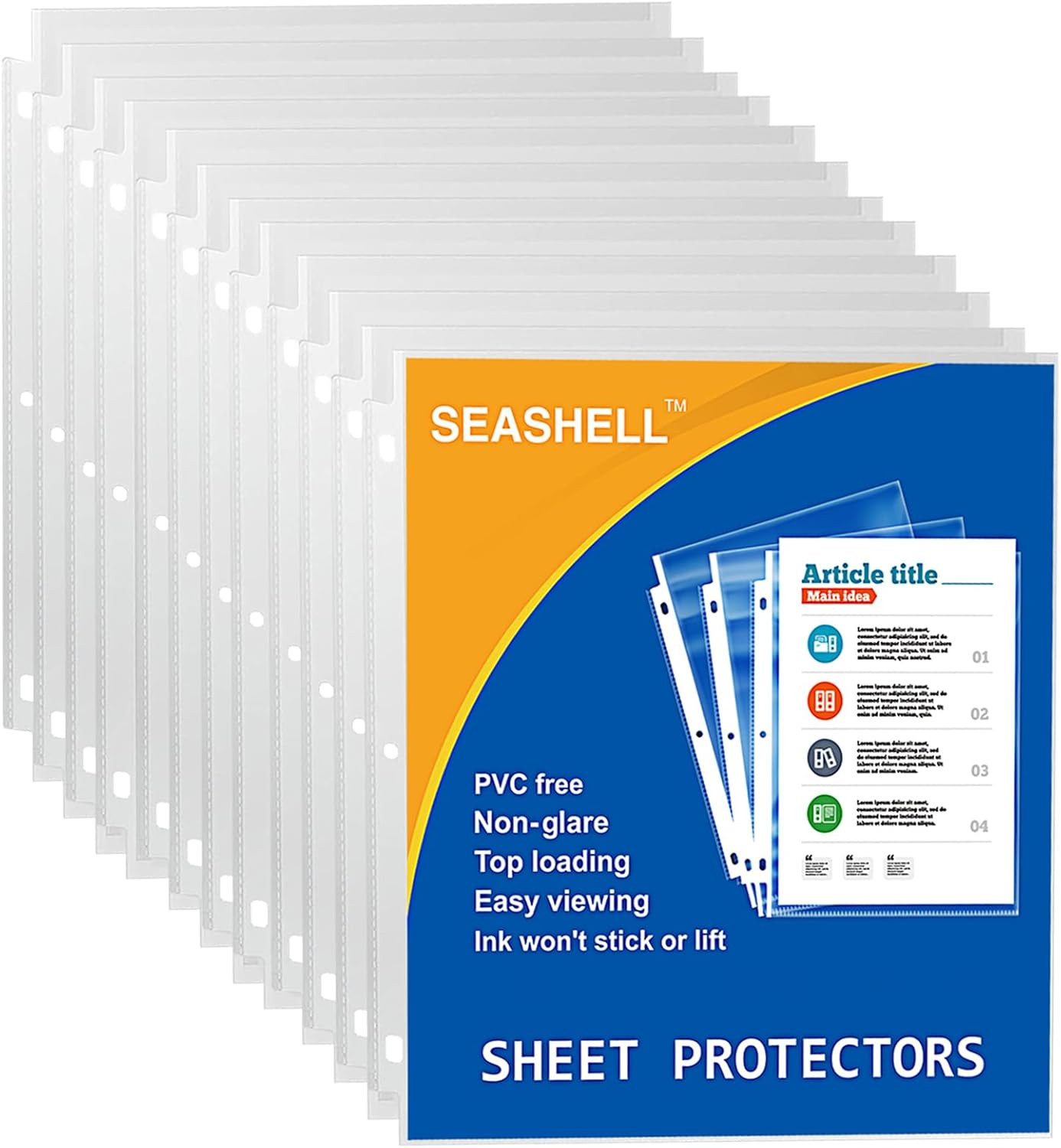 100 Economy Non-Glare Sheet Protectors, Plastic Page Protectors for 3 Ring Binde