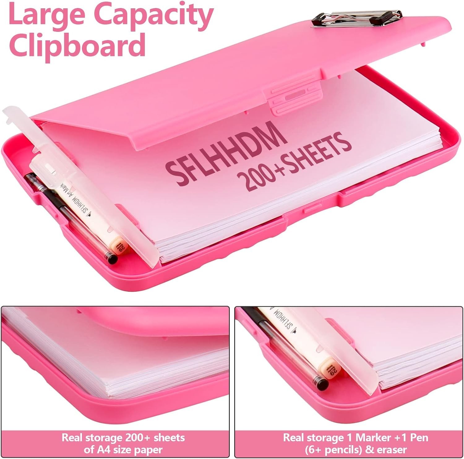 Plastic Clipboard with Storage, High Capacity Clip Boards 8.5×11 with Storage