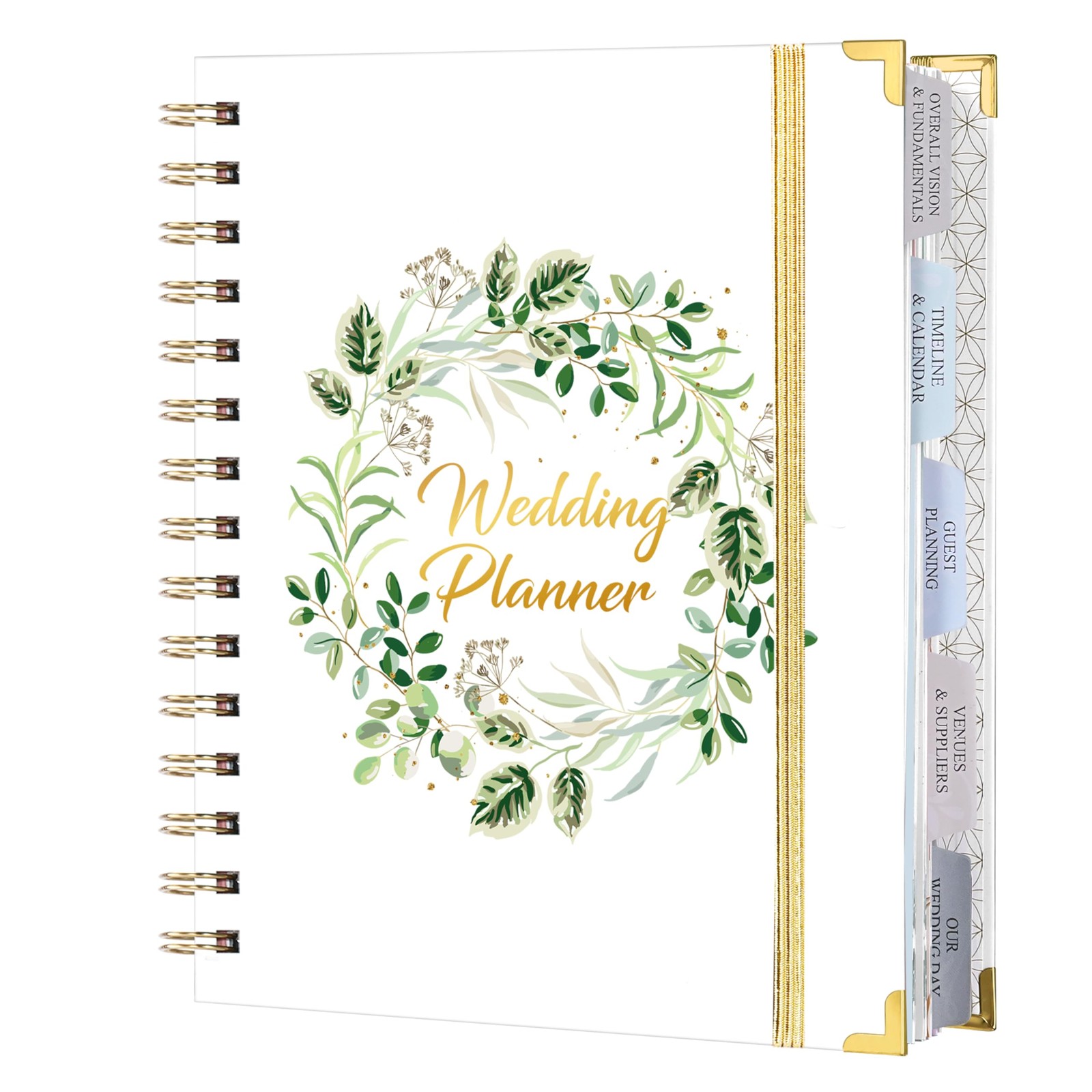 Artan Wedding Planner 8.5 inches x 6.5 x 0.55 inches, Green & White