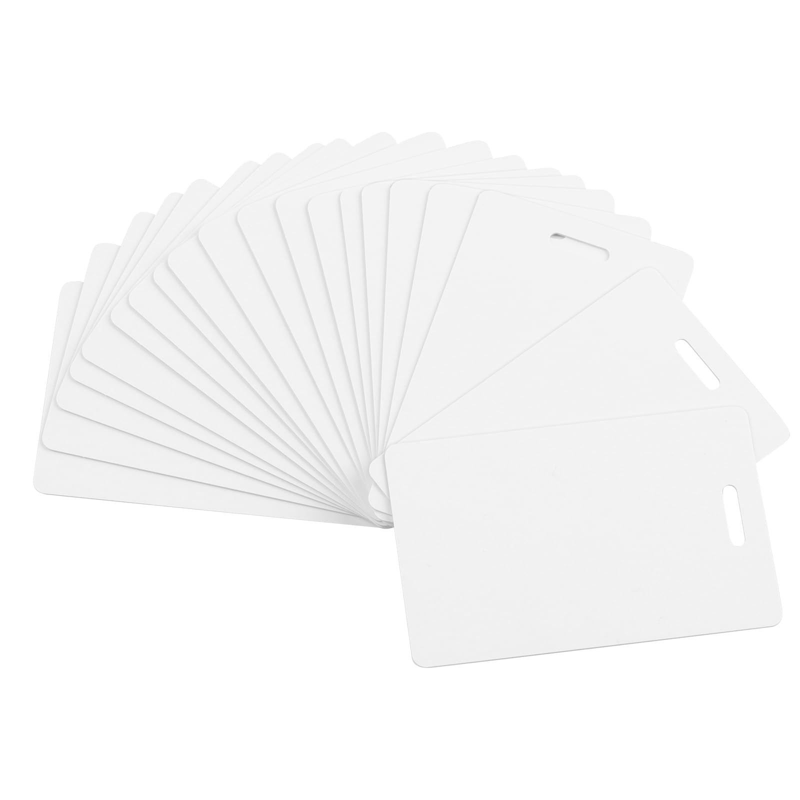 50 Pack Premium Blank PVC Cards with Slot Punch on Short Side – Vertical Slot…