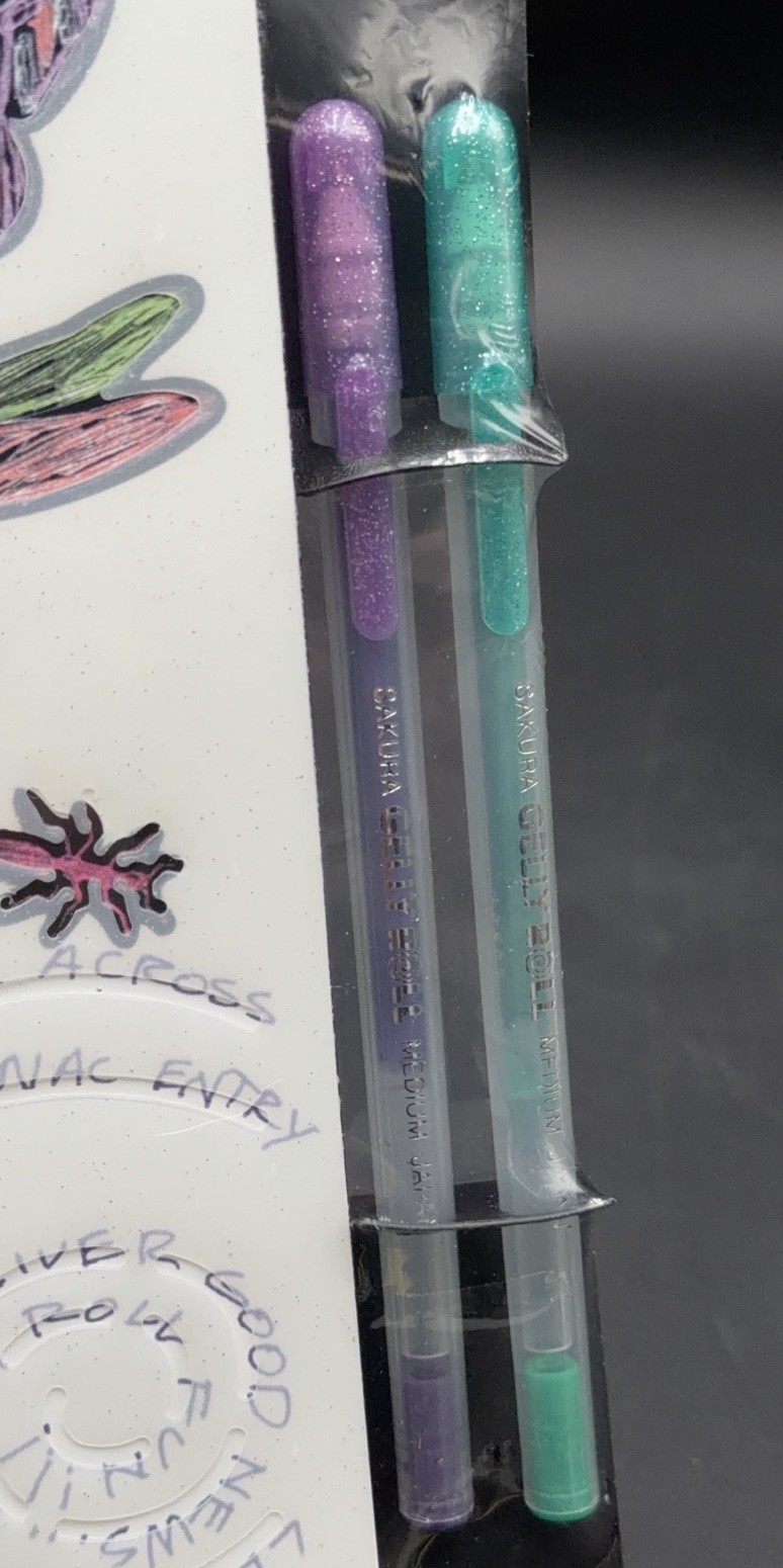 SAKURA Gelly Roll “bugs” Journal, Solid Black/White Acid Free Pages w/2 Gel Pens