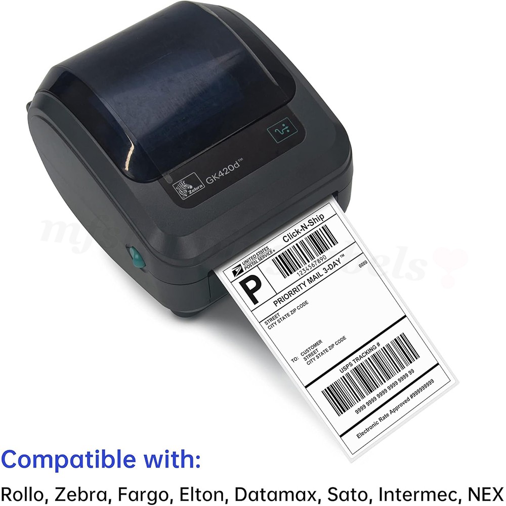5000 4″x6″ Fanfold Direct Thermal Shipping Labels Perforated for Zebra & Rollo