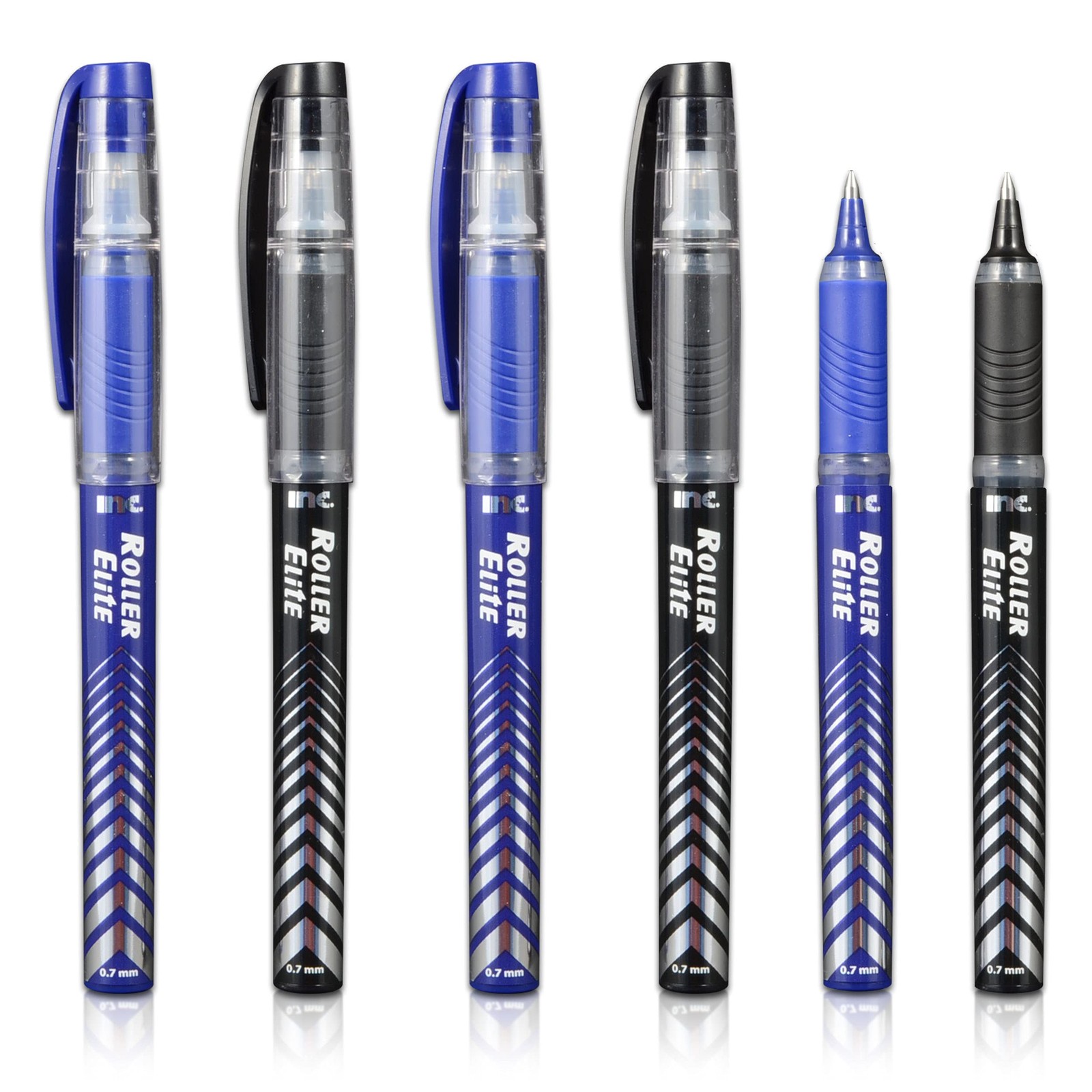 GEL pen Roller Elite Blue And Black Fine Point Set 6 Count (Pack of 1),