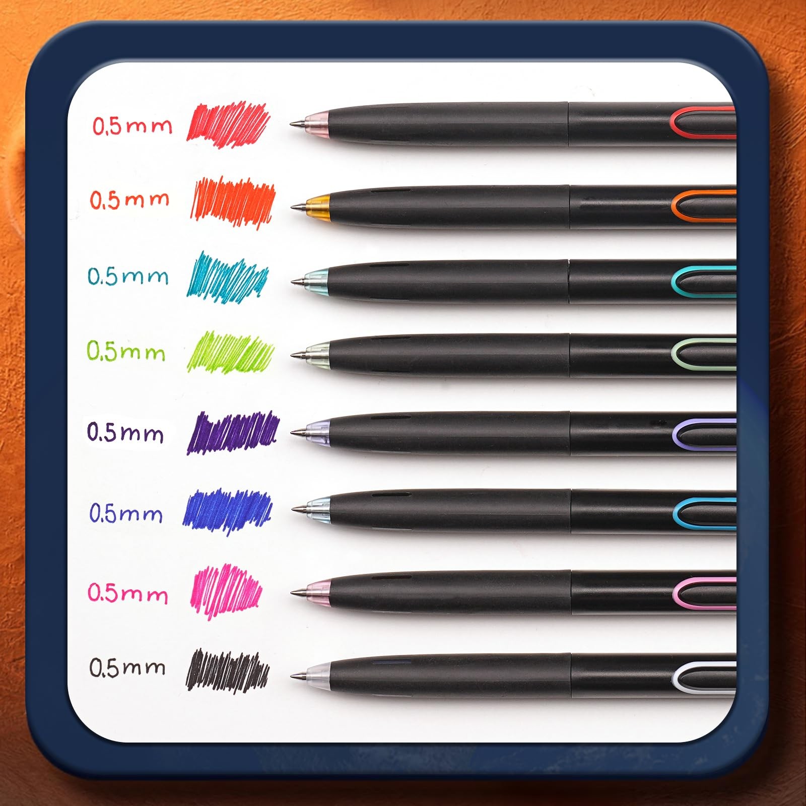 WRITECH Retractable Gel Ink Pens: 1 Count (Pack of 8), 8ct Multicolor
