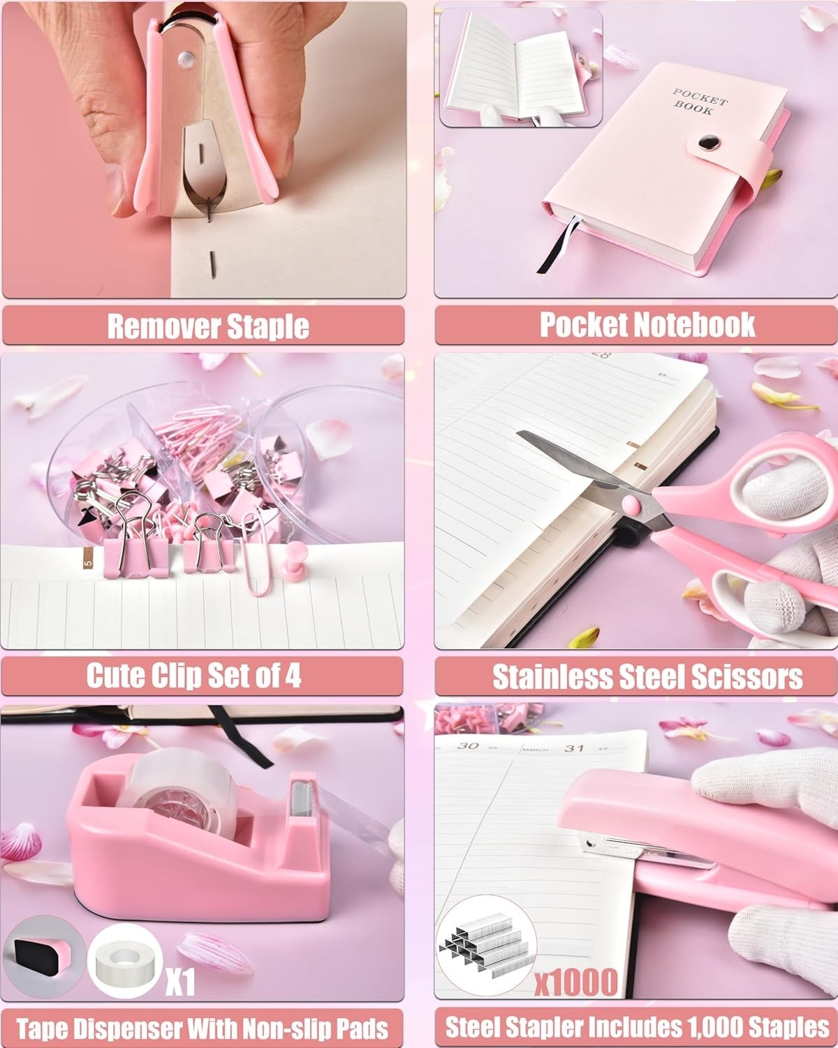 Comprehensive Pink Desk Organizers Set – 21 Pieces for Ultimate Workspace Style!