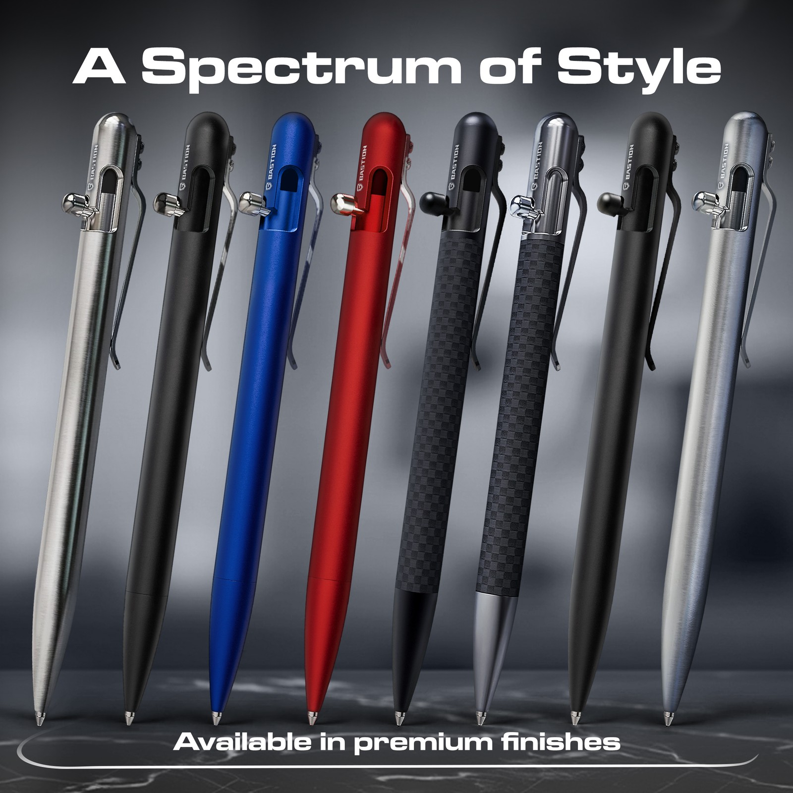 BASTION BOLT ACTION ALUMINUM PURPLE PEN Metal Slim Luxury EDC Ballpoint Pens NEW