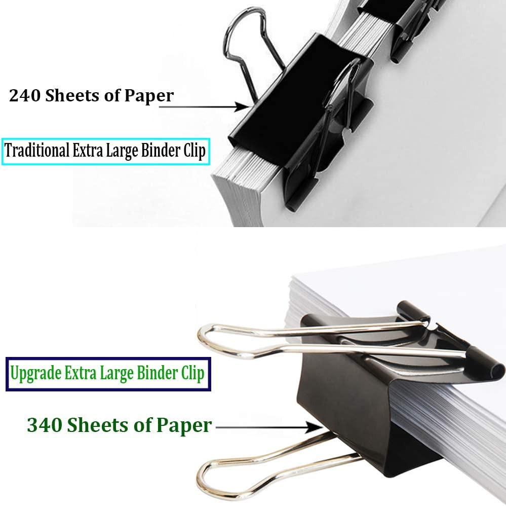 Extra Large Binder Clips 2.4 Inch Length, Jumbo Binder Clips for Office (8 Pcs)