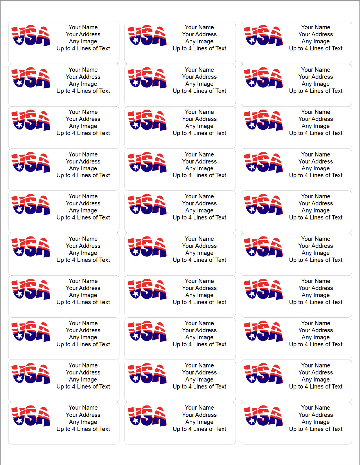 60 Personalized Return Address Labels Custom Mailing Labels USA Flag FREE SHIP