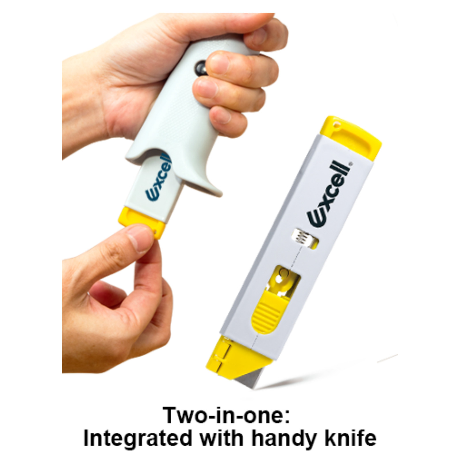 Excell LowNoise Carton Sealing Tape Dispenser & Utility Knife (RSK-82891): 2 in.