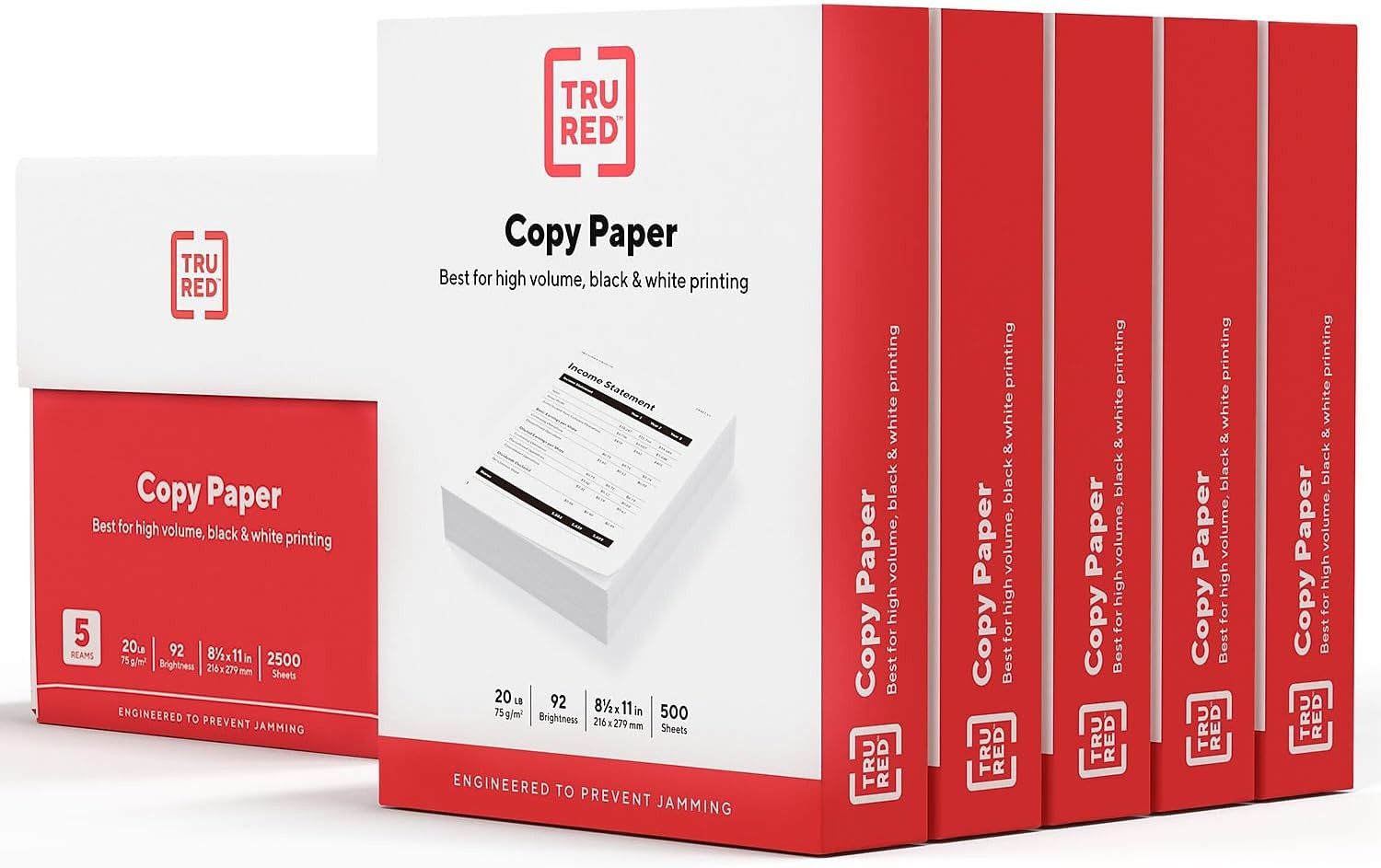 TRU RED Copy Paper, 8.5″ X 11″ Sheet Size, 92 Brightness, 20 Lbs., Matte Finish
