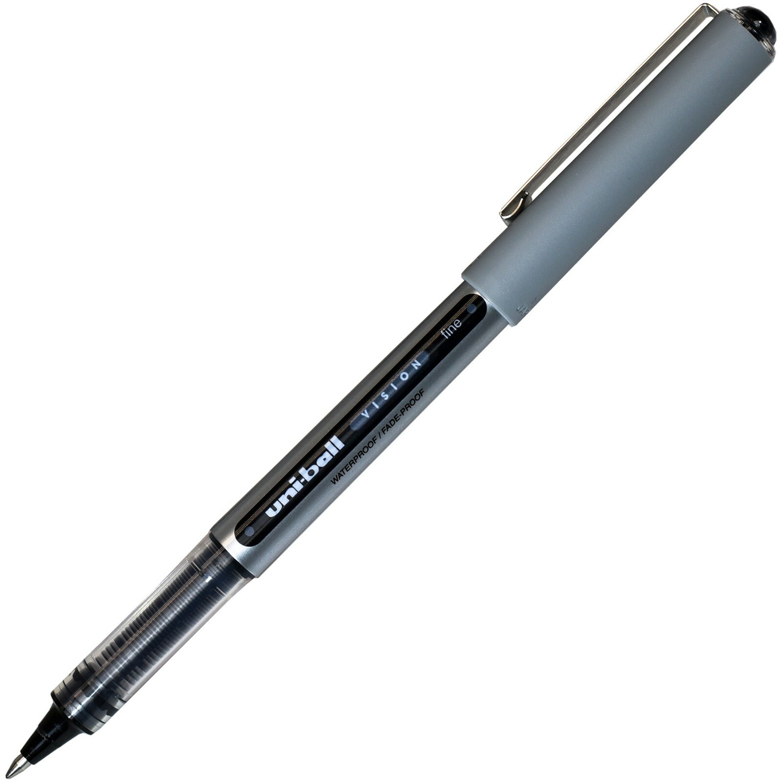 Uni-ball Vision Fine 60126 Black Ink 0.7mm Rollerball Pen, Box of 12 Pens
