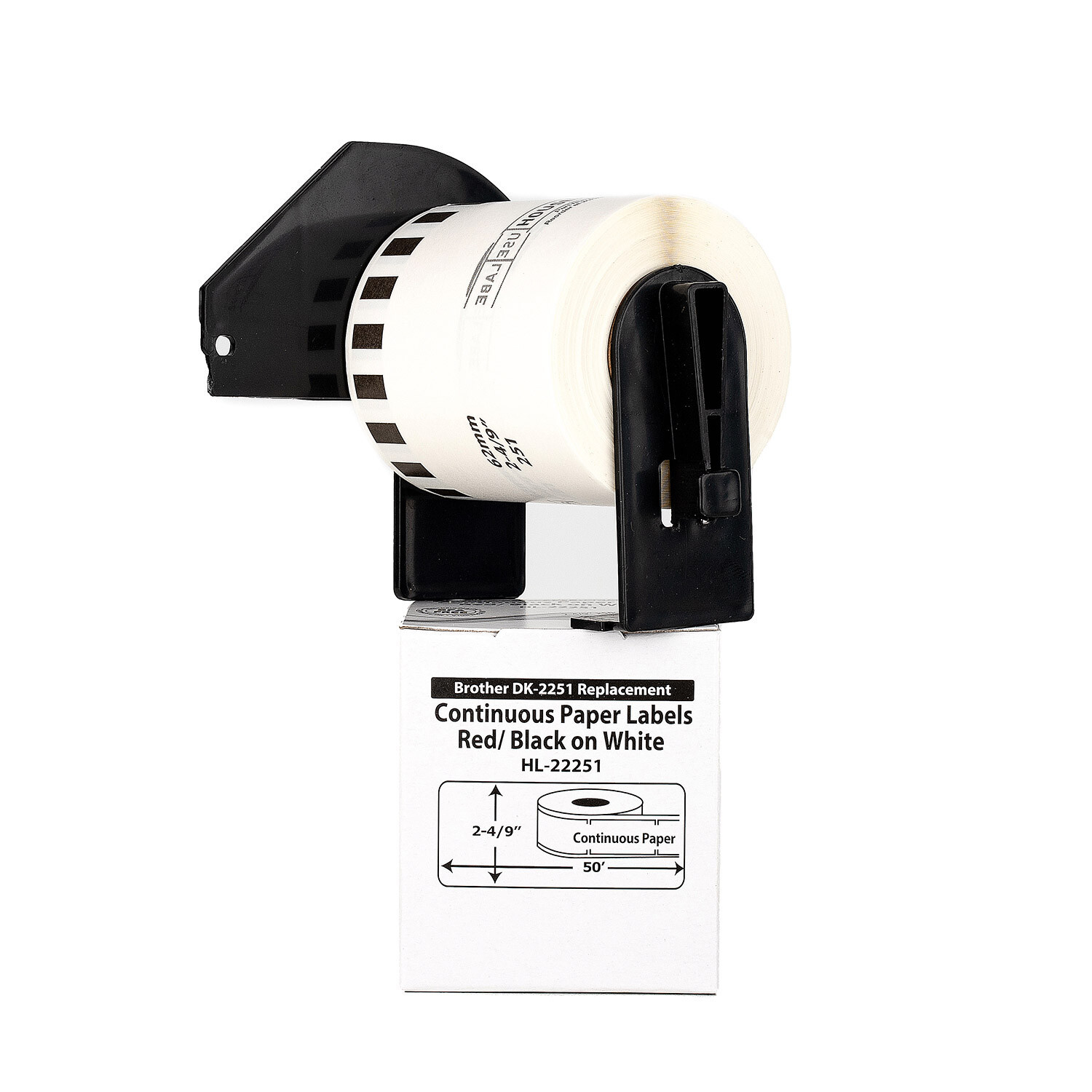 Non-OEM BROTHER DK2251 Red/Black Labels 2-4/9″x 50 feet 13 Rolls + 1 Cartridge