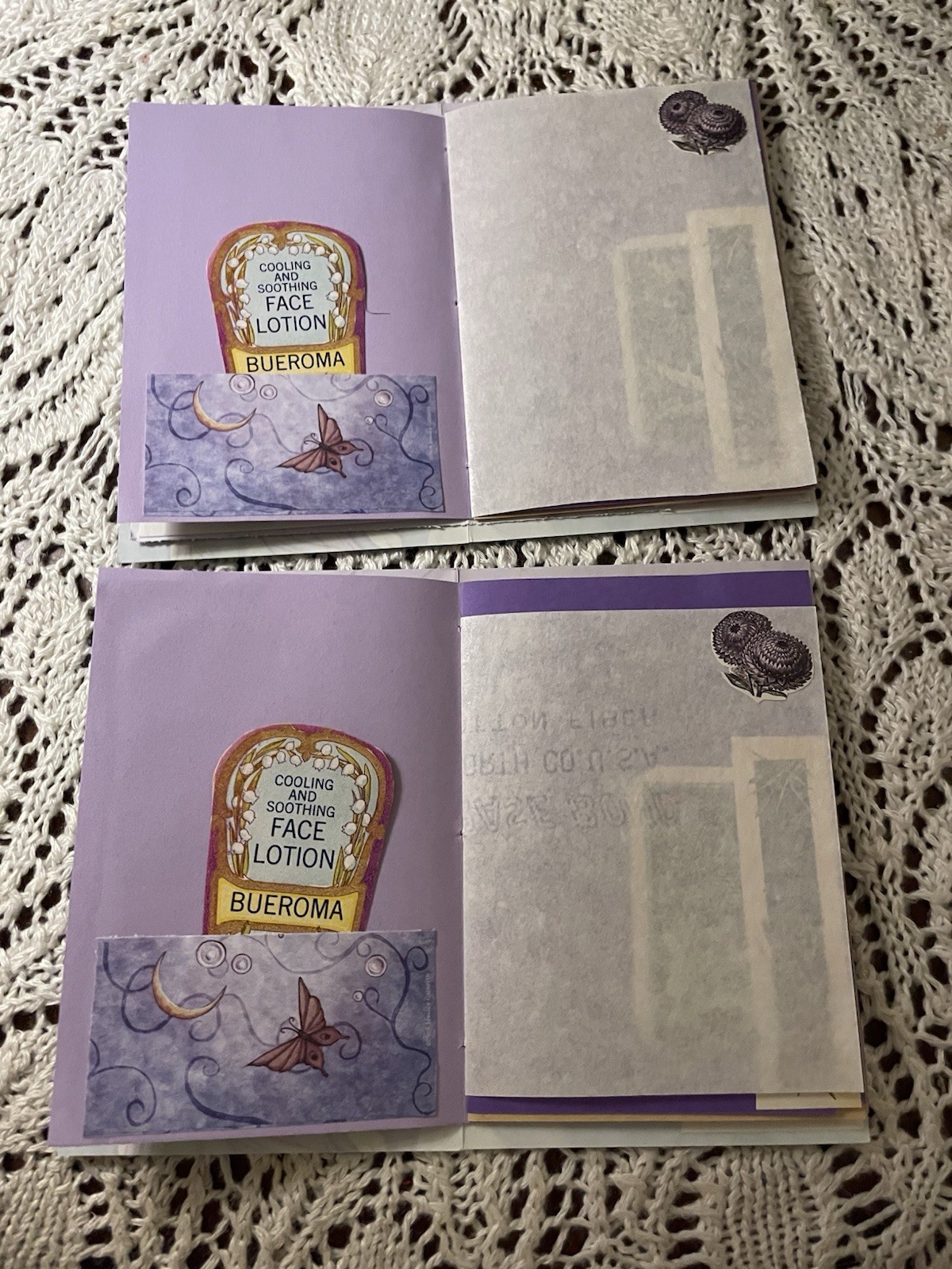 2 Junk Journal Greeting Cards Handmade 4”x6” “Live Your Dreams” Blank W/Env.