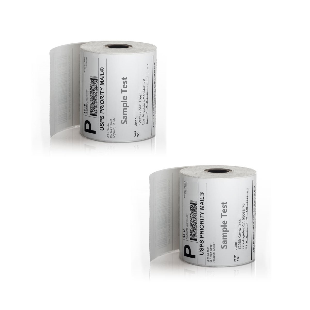 2 Roll 250/Roll 4×6 Direct Thermal Shipping Labels Blank For Zebra 2844 ZP450