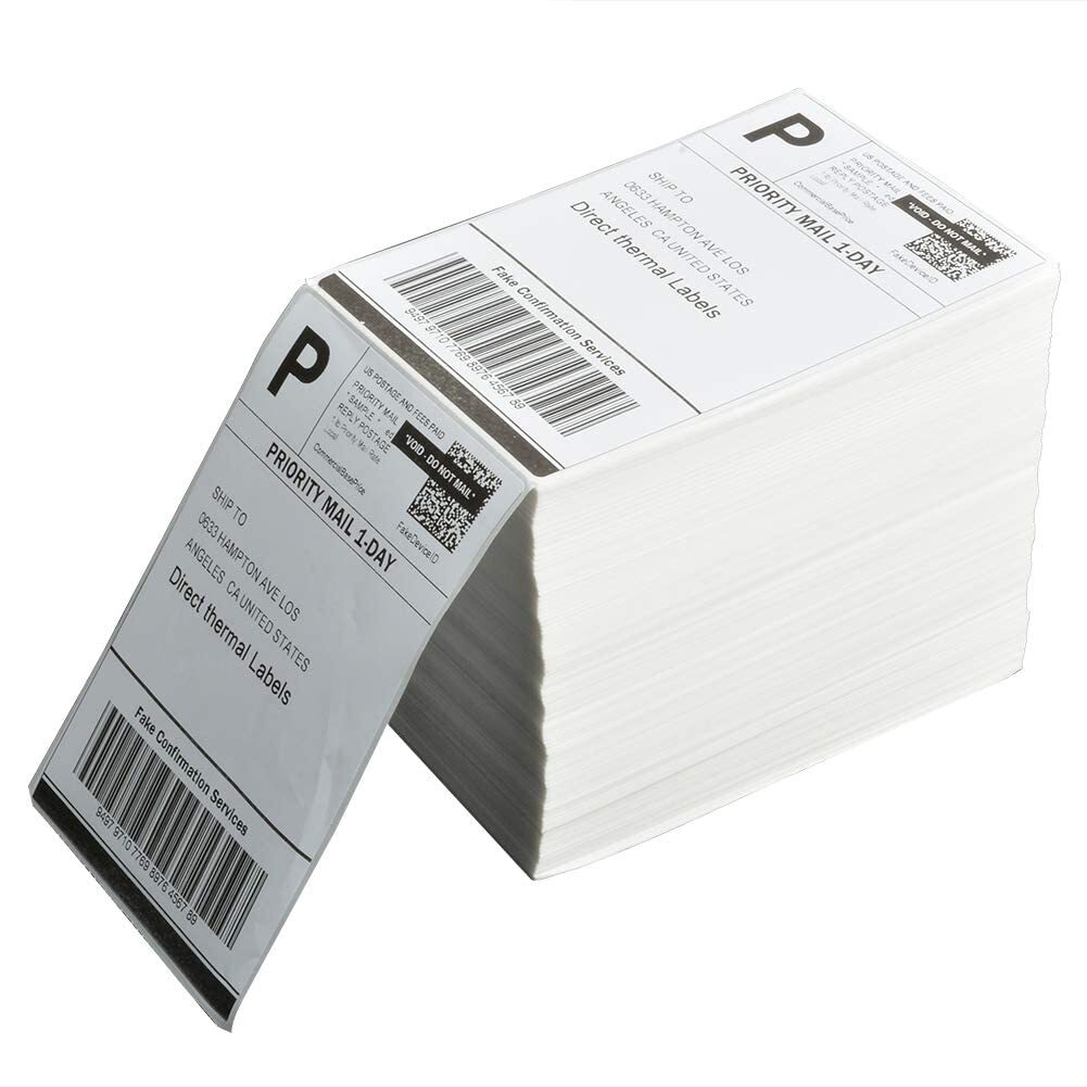 500-2000 4″x6″ Fanfold Direct Thermal Shipping Labels for Zebra & Rollo Printers